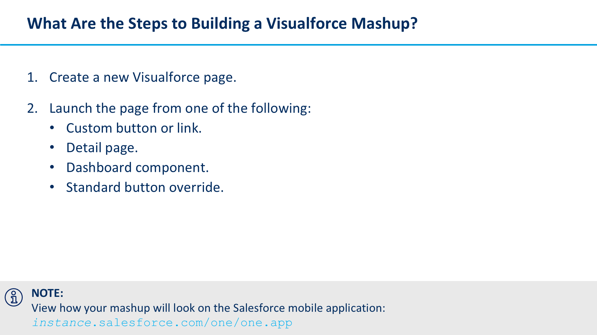 What Are the Steps to Building a Visualforce Mashup?