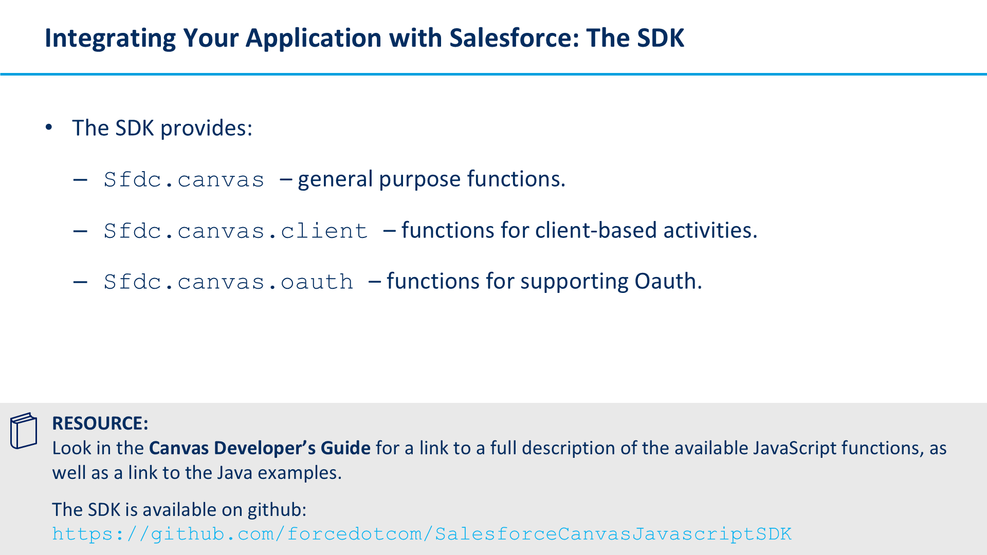 Integrating Your Application with Salesforce: The SDK
