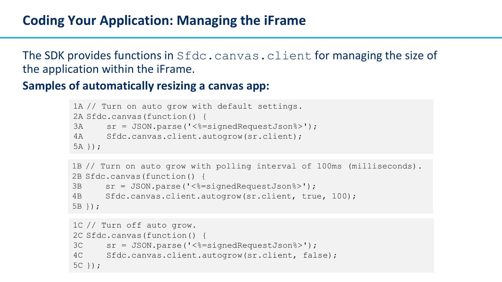 Coding Your Application: Managing the iFrame