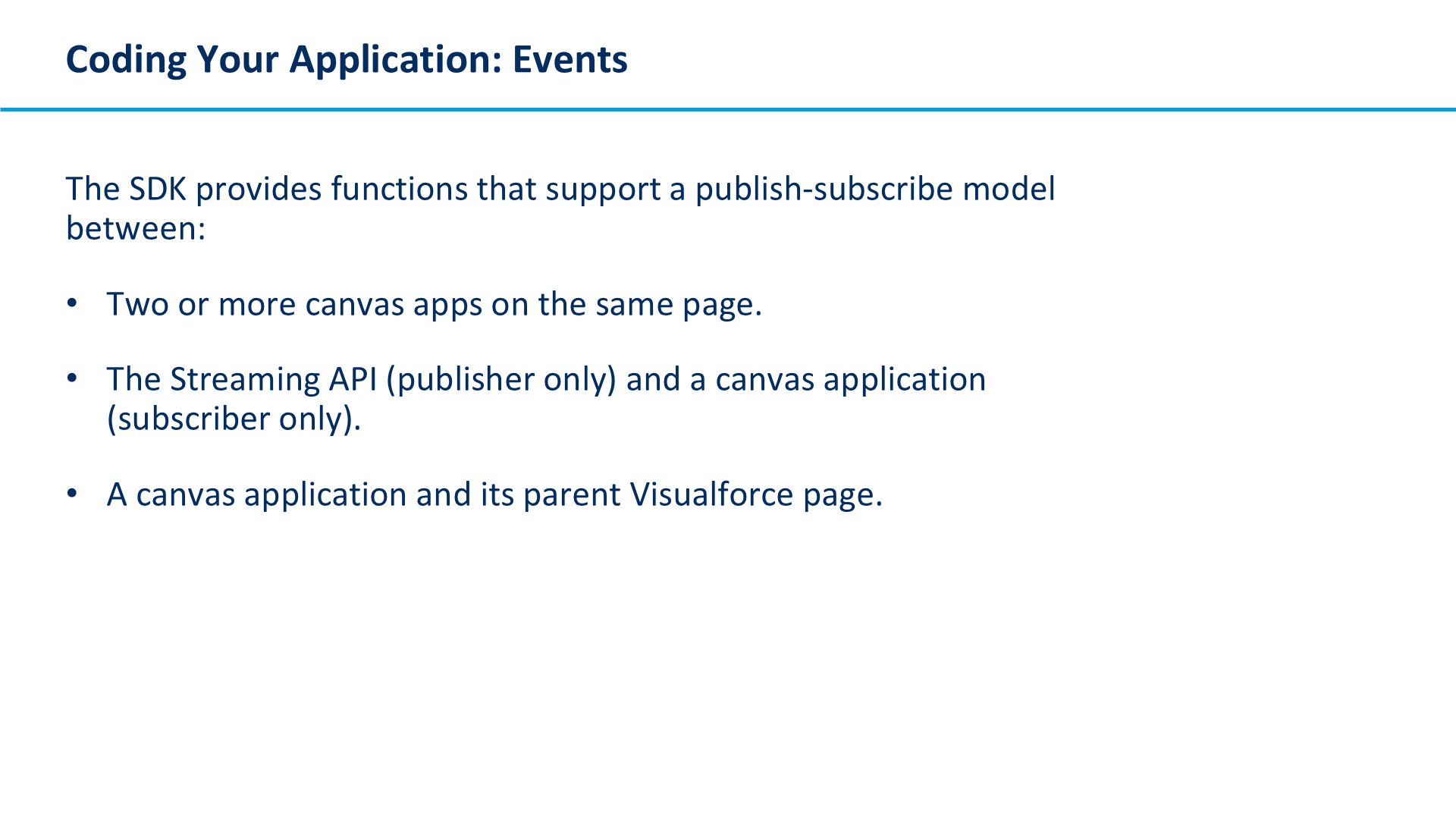 Coding Your Application: Events