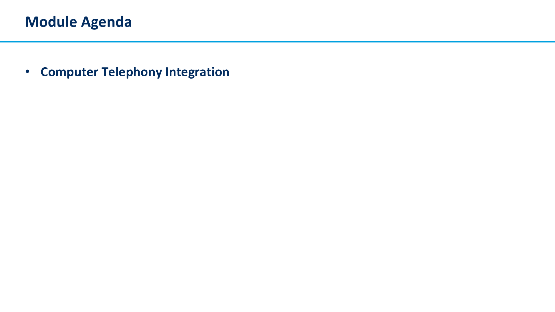 Module Agenda