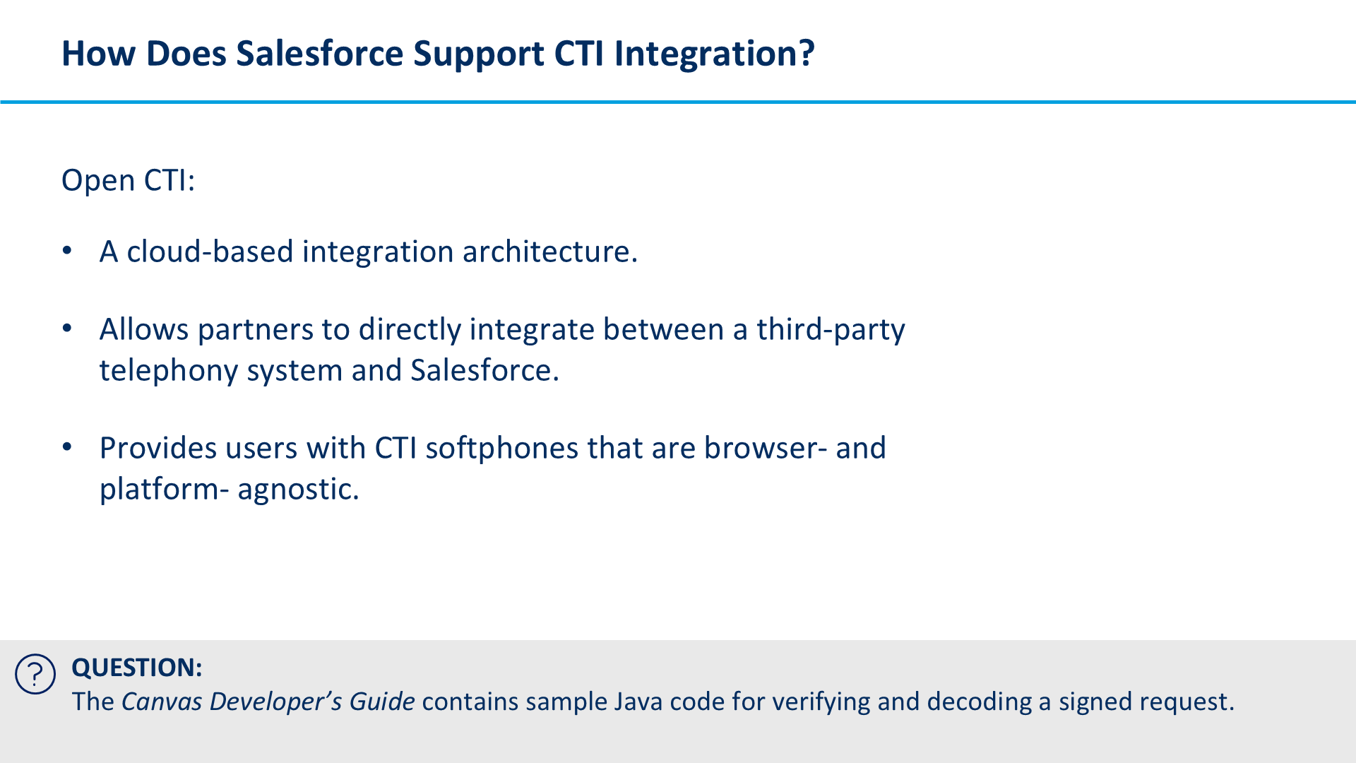 How Does Salesforce Support CTI Integration?