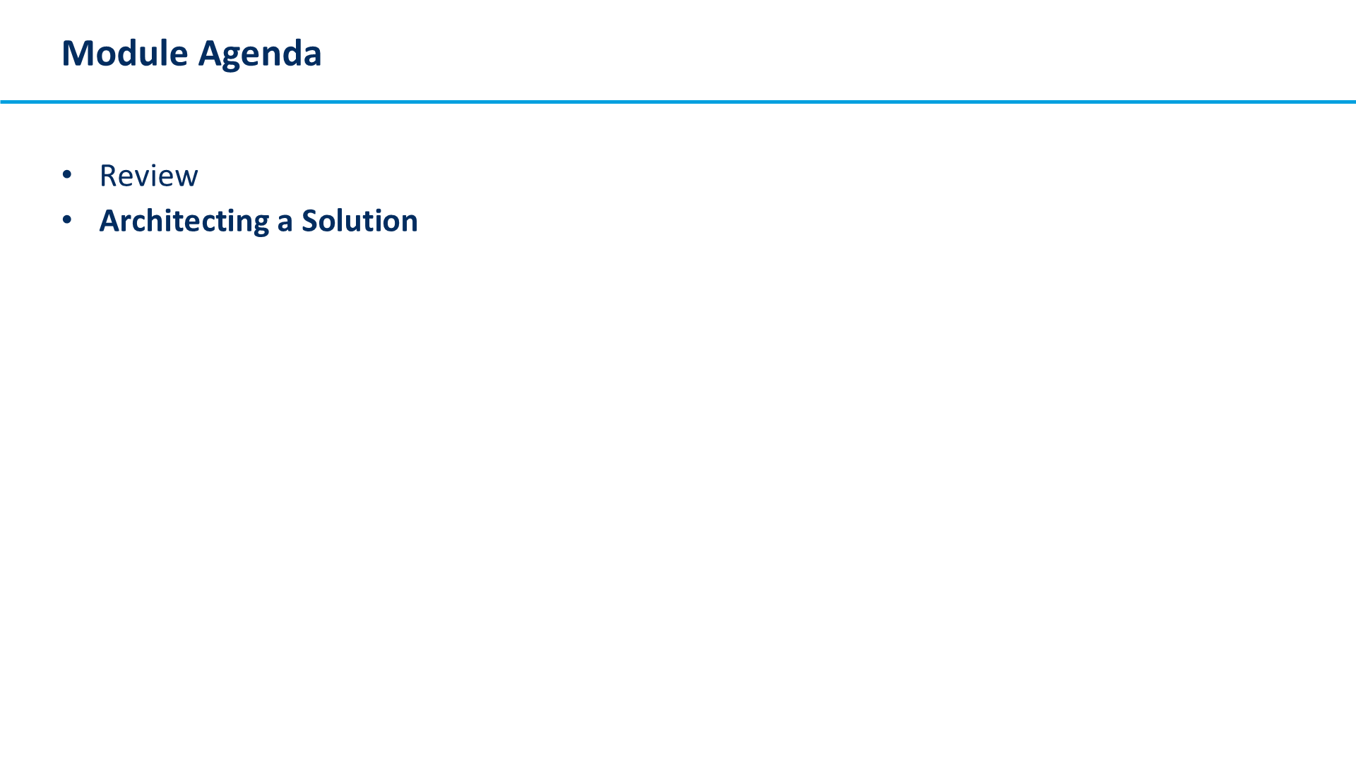 Module Agenda