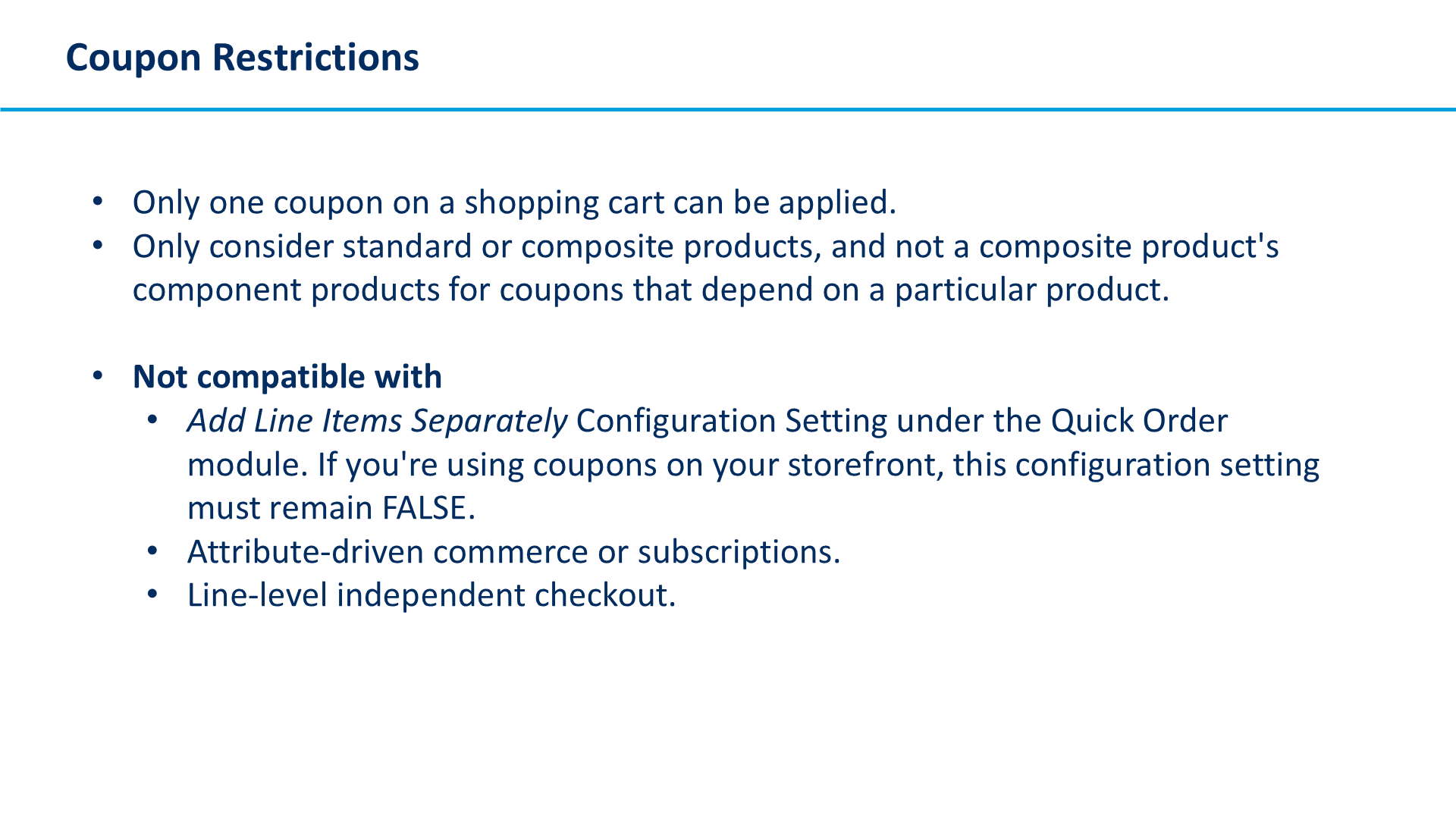 Coupon Restrictions