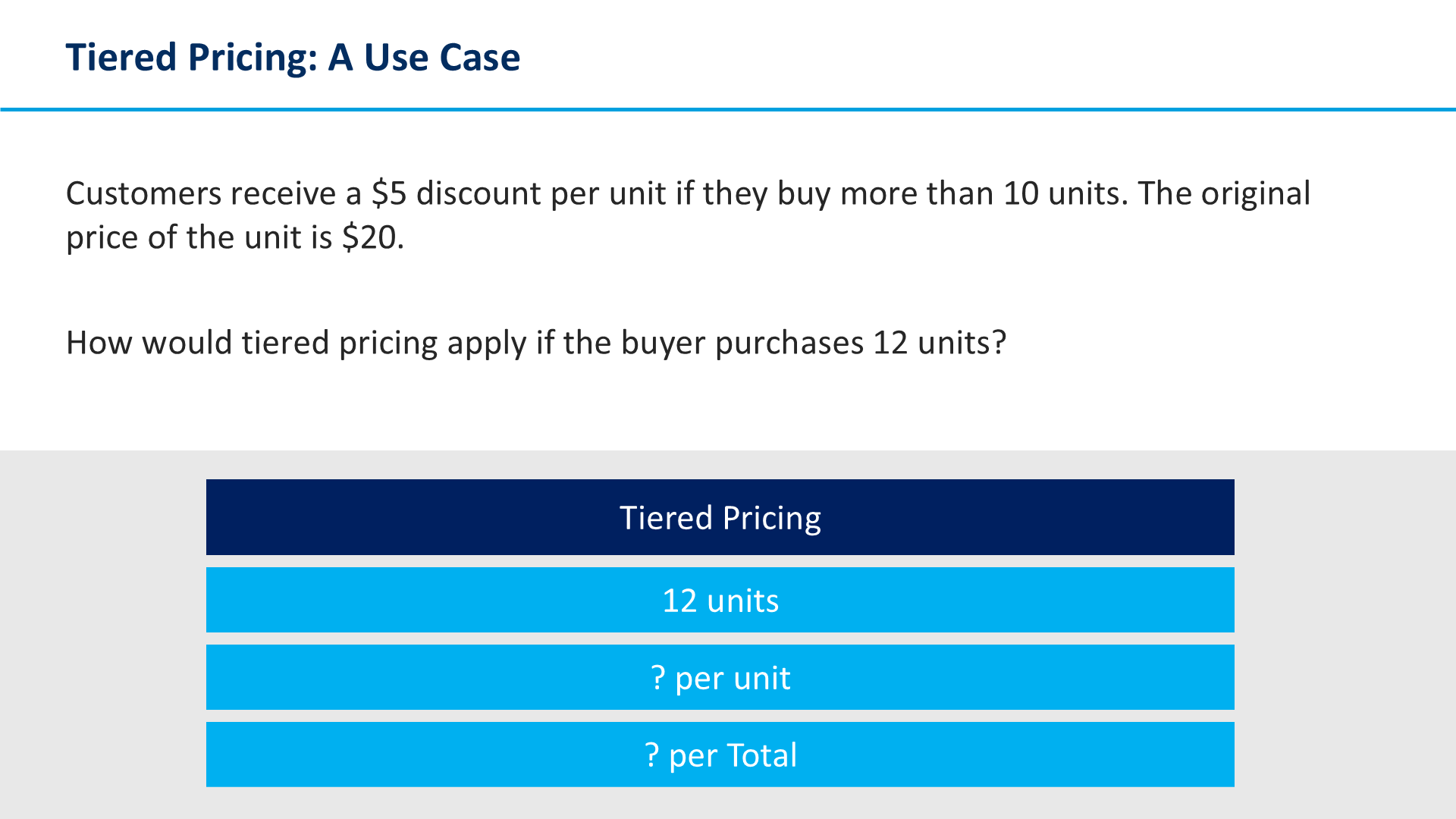 Tiered Pricing: A Use Case