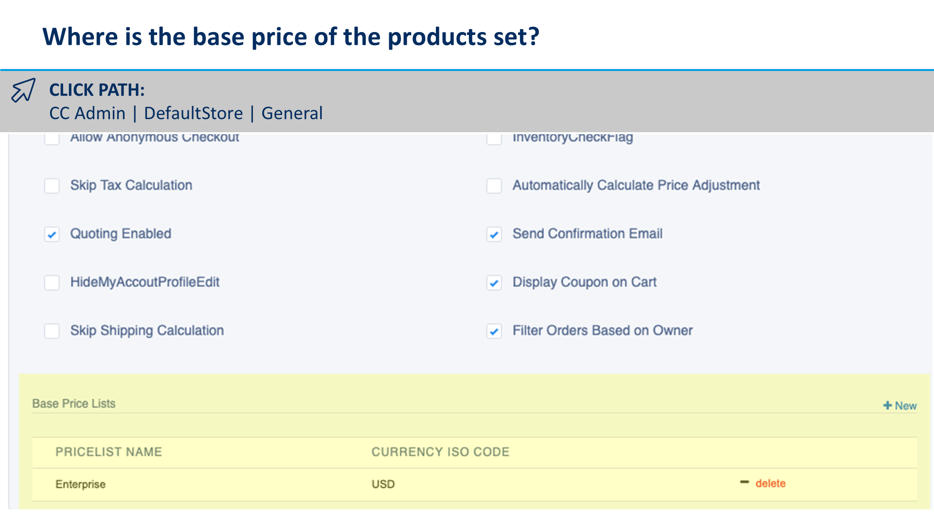 Where is the base price of the products set?