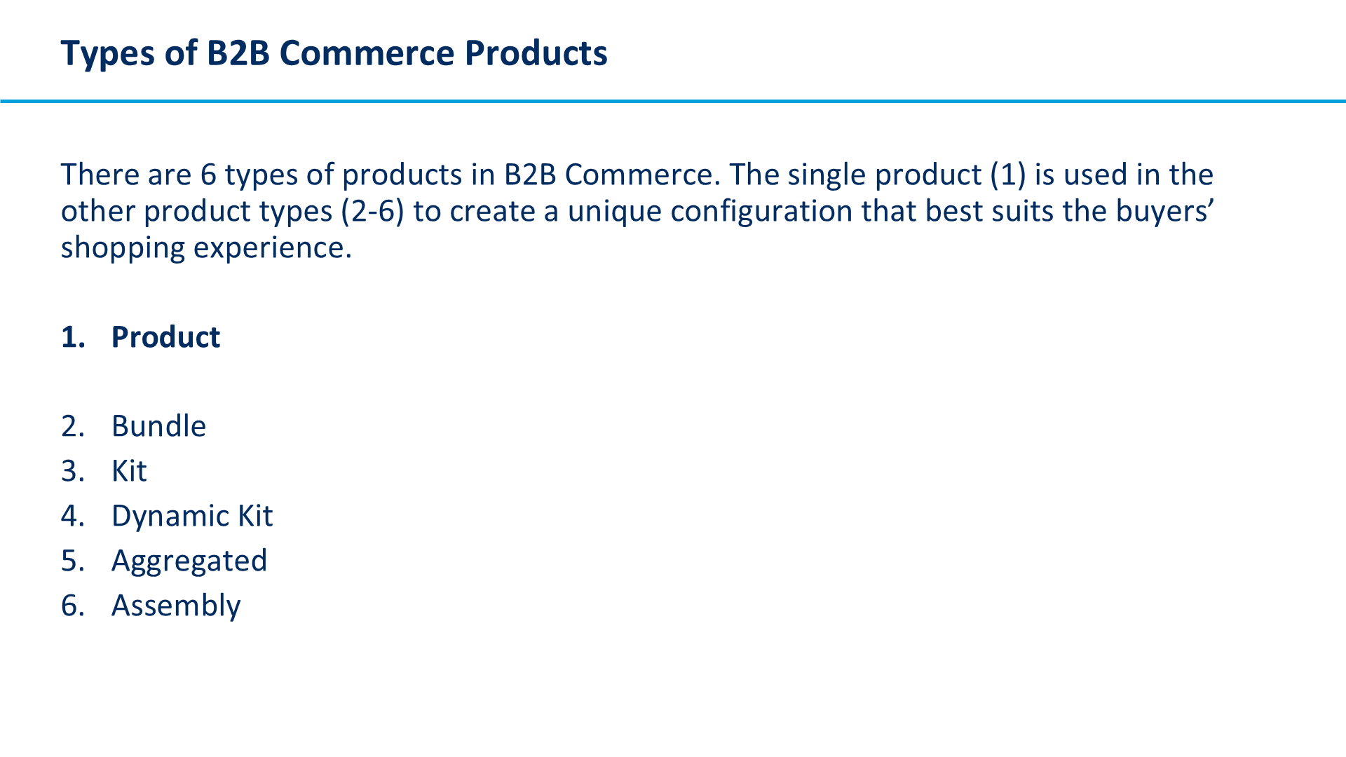 Types of B2B Commerce Products