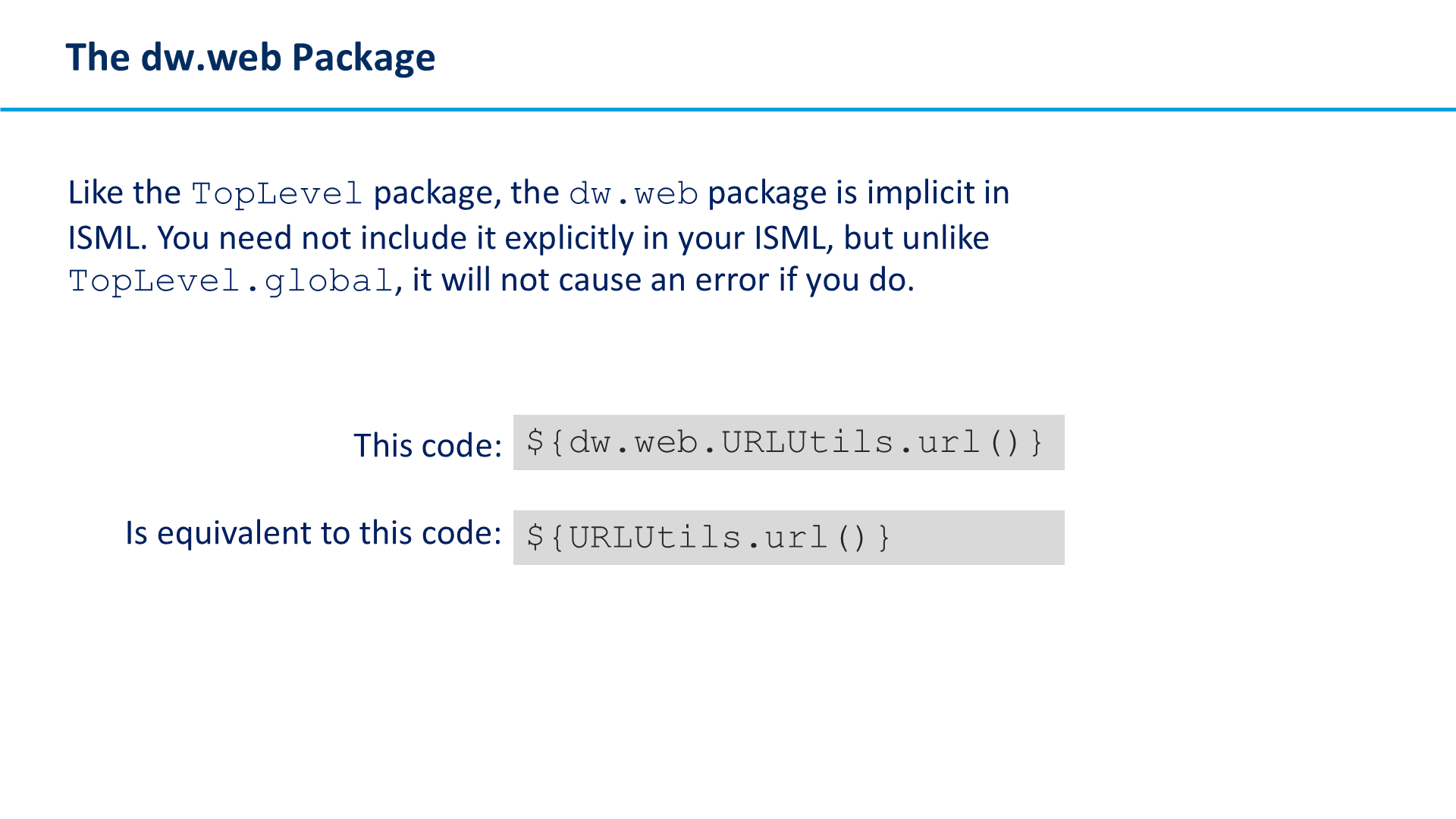 The dw.web Package