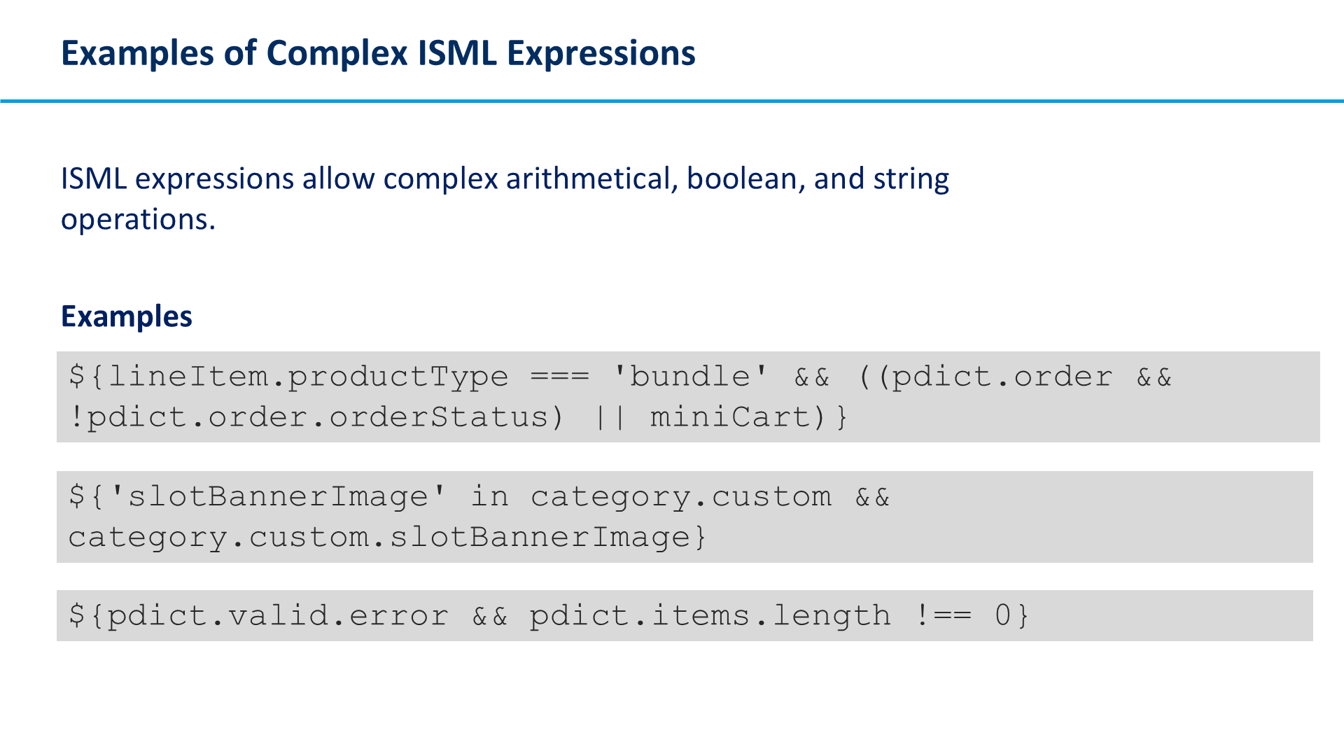 Examples of Complex ISML Expressions