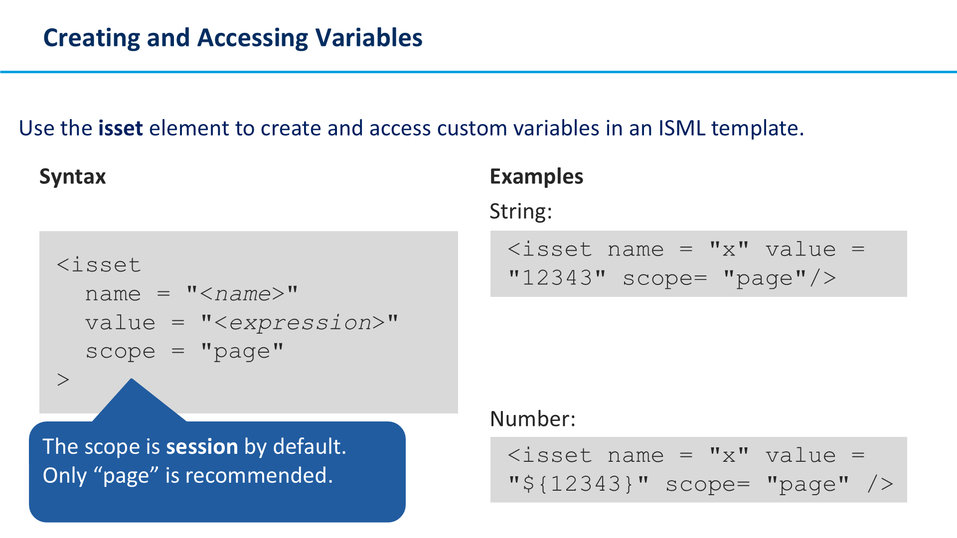 Creating and Accessing Variables