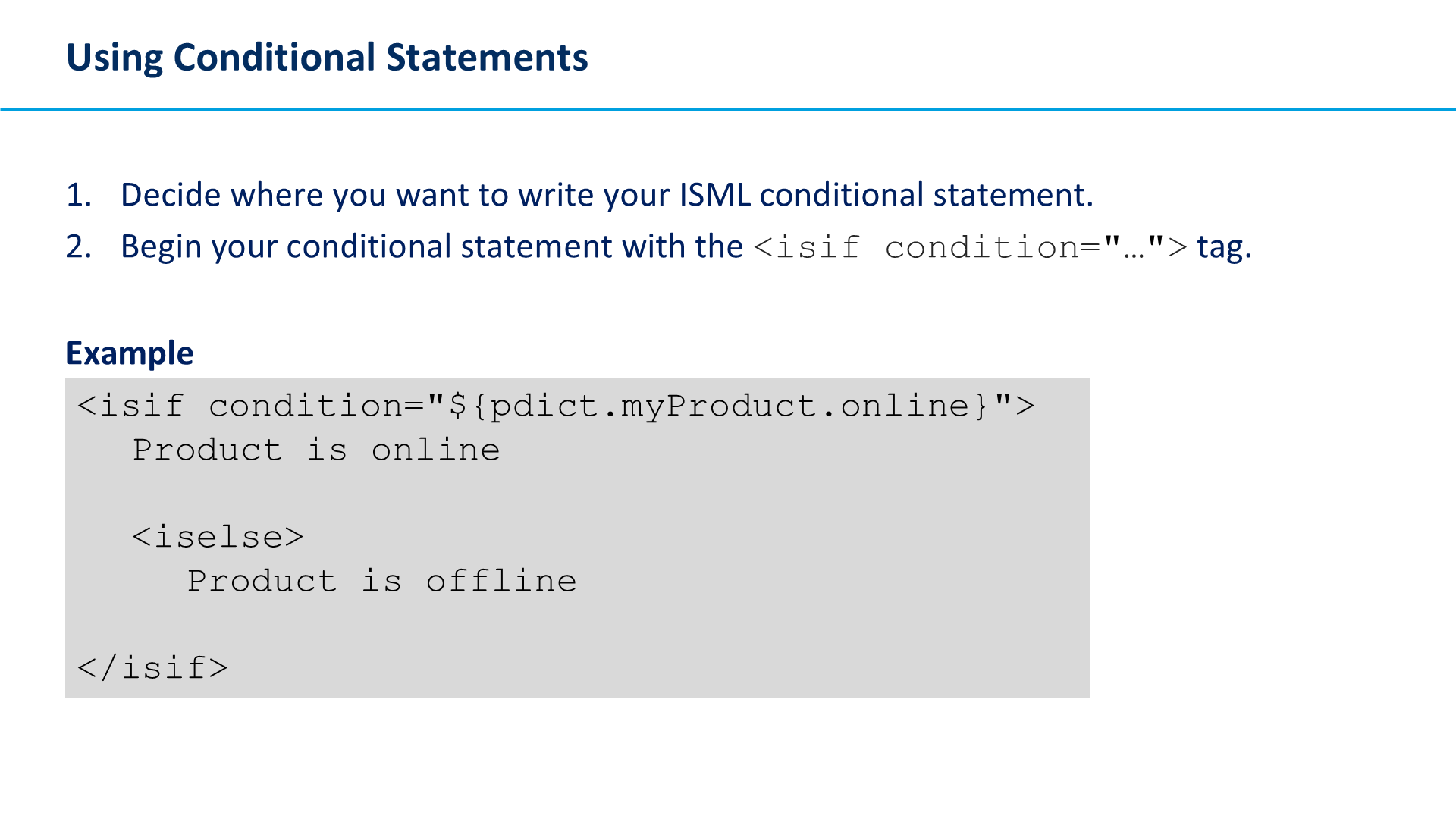 Using Conditional Statements
