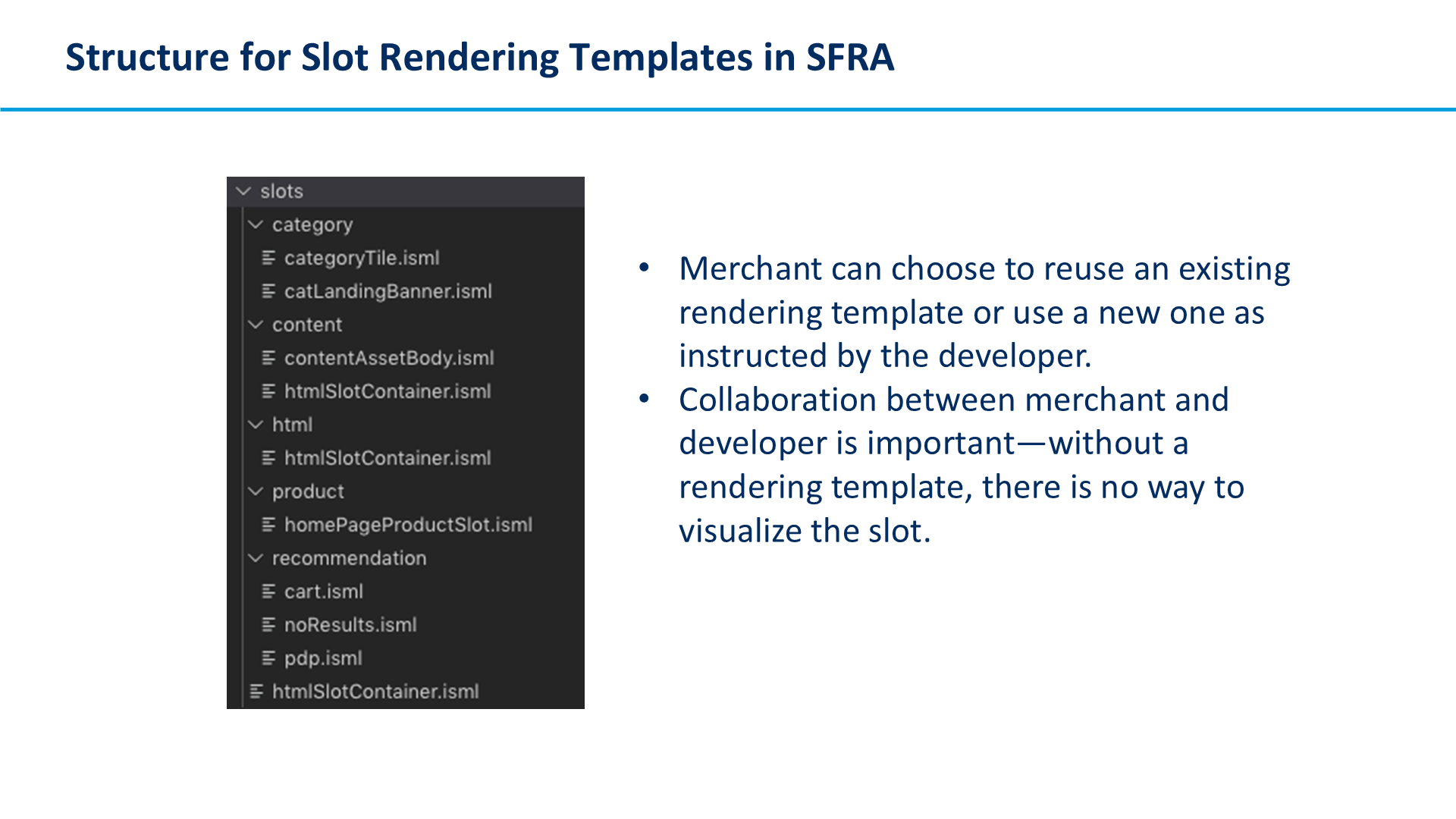 Structure for Slot Rendering Templates in SFRA