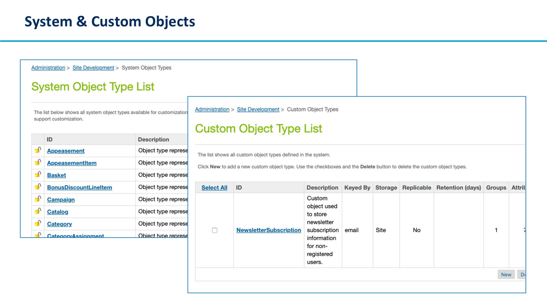 System & Custom Objects