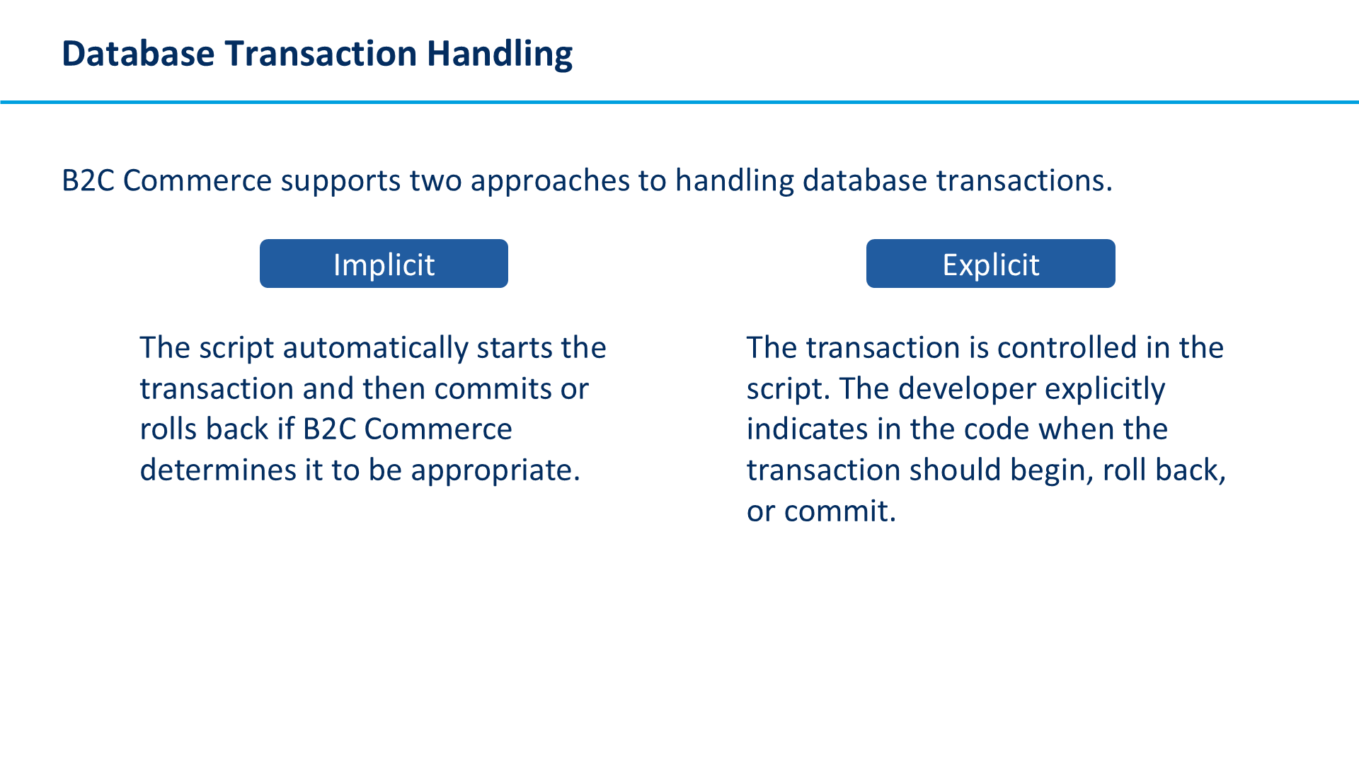 Database Transaction Handling