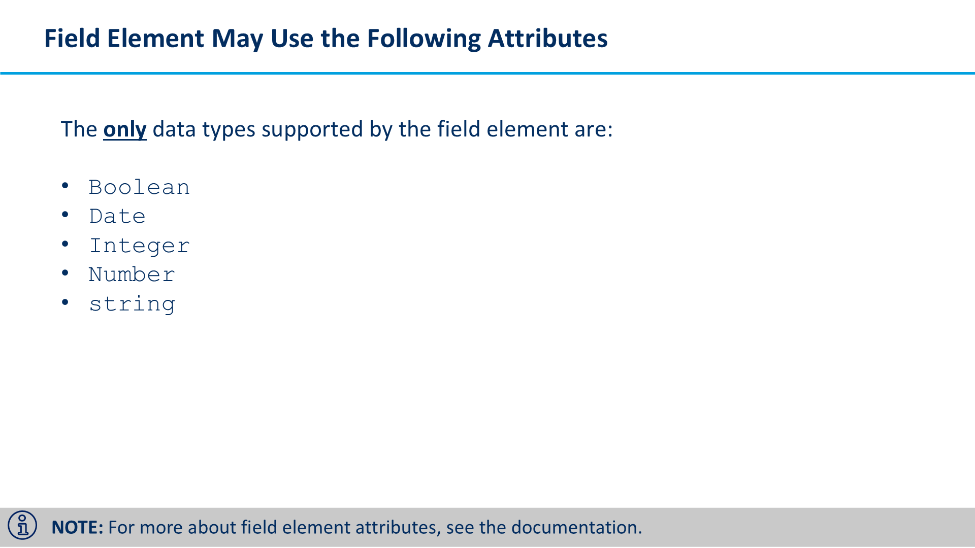 Field Element May Use the Following Attributes