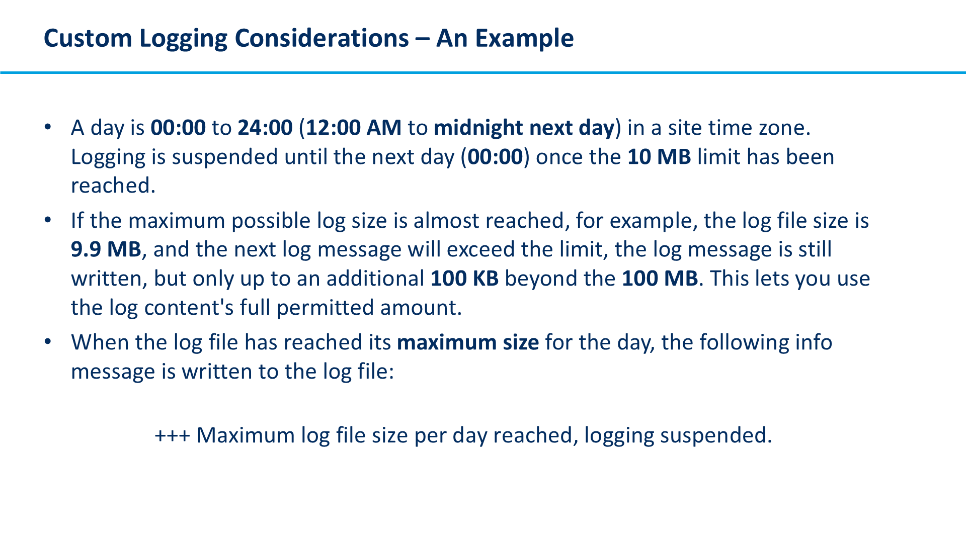 Custom Logging Considerations – An Example