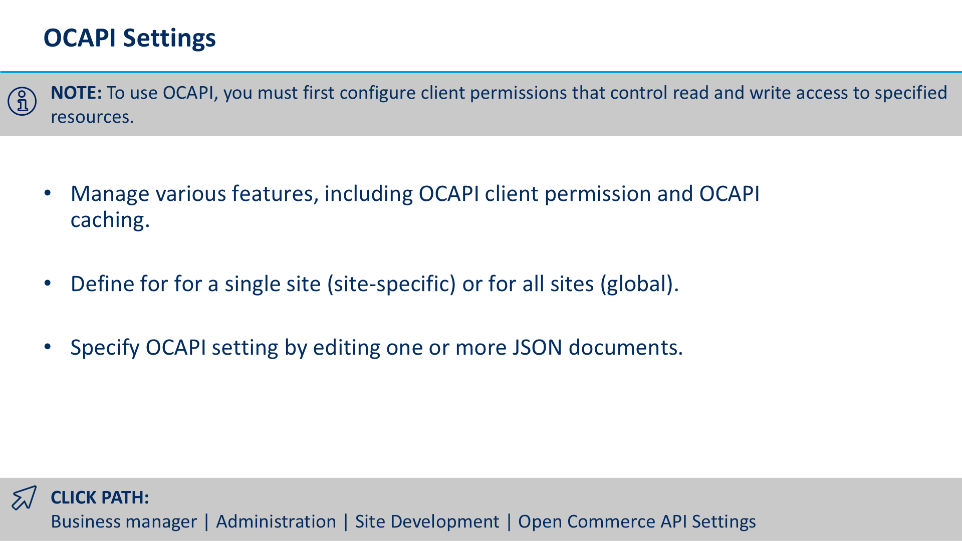 OCAPI Settings