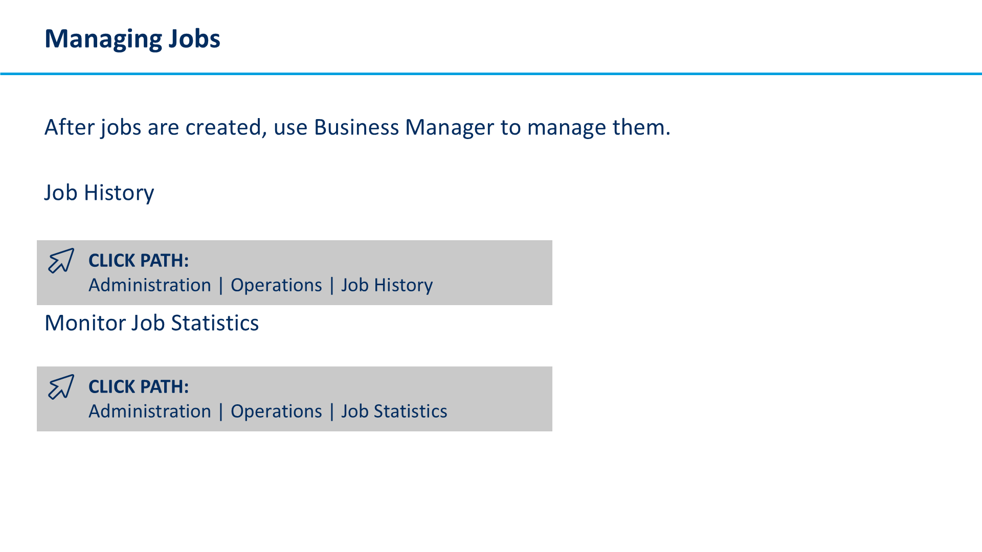 Managing Jobs