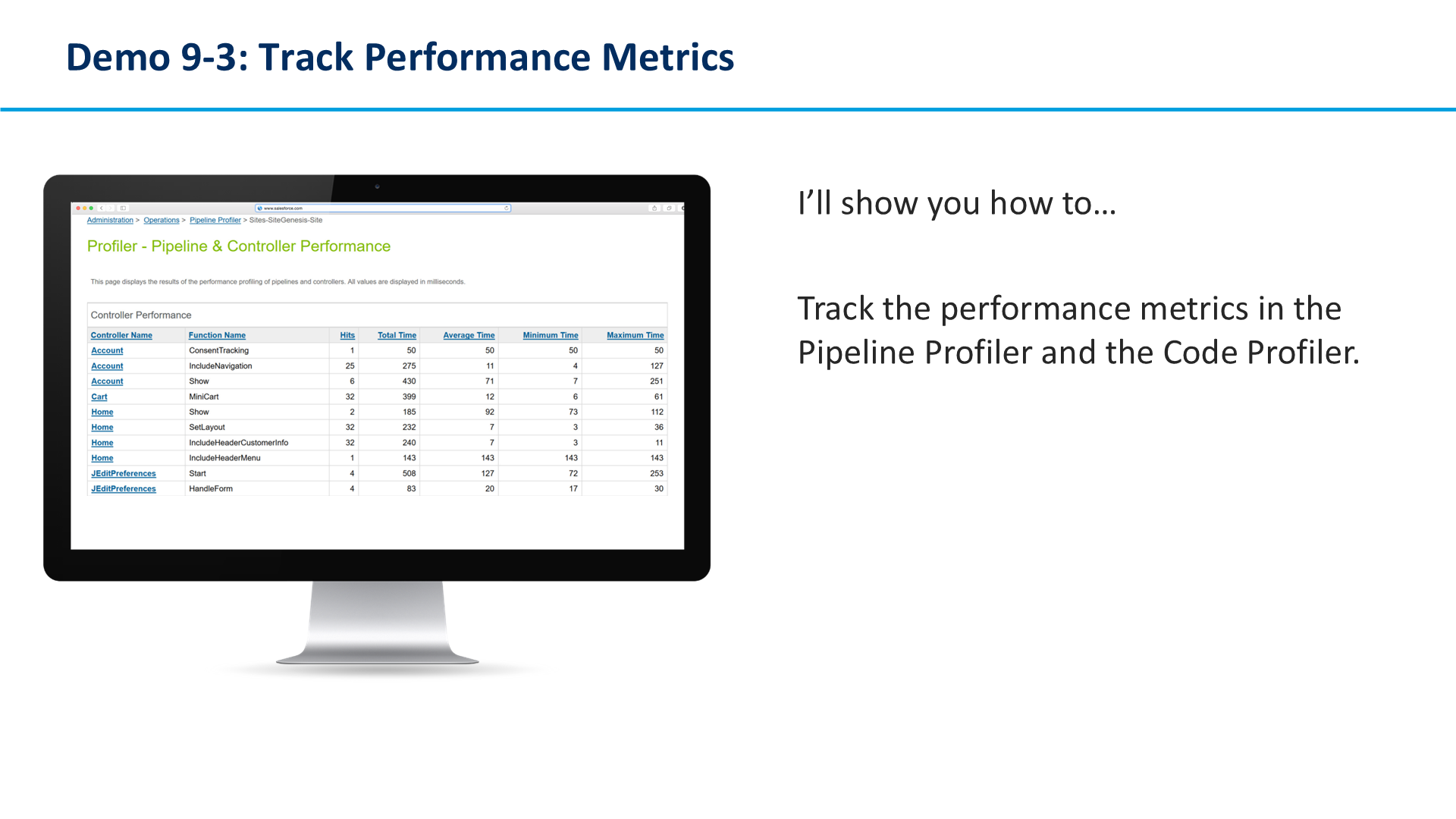 Demo 9-3: Track Performance Metrics