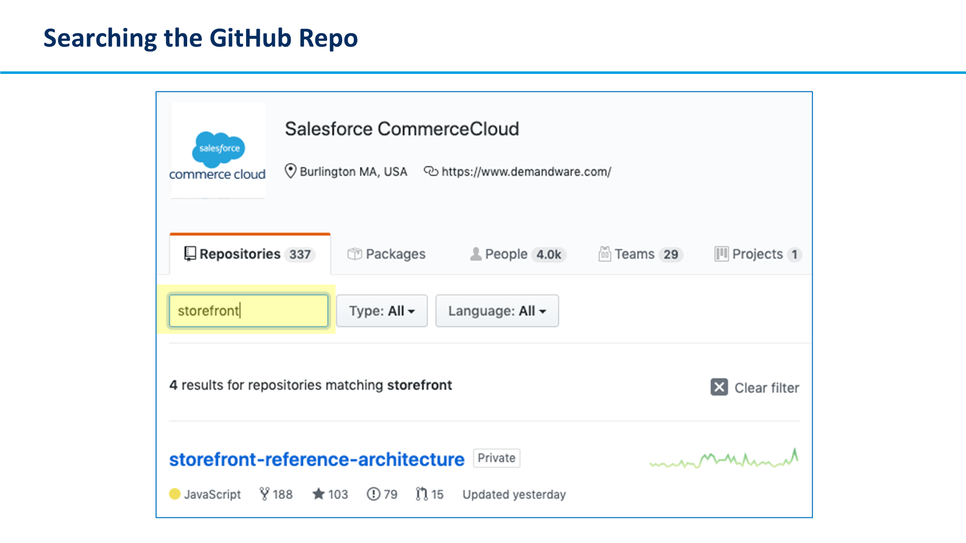 Searching the GitHub Repo