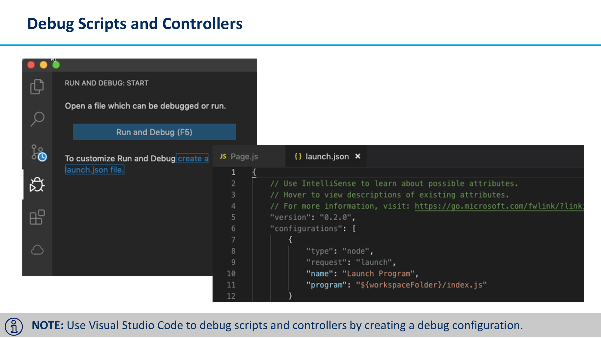 Debug Scripts and Controllers
