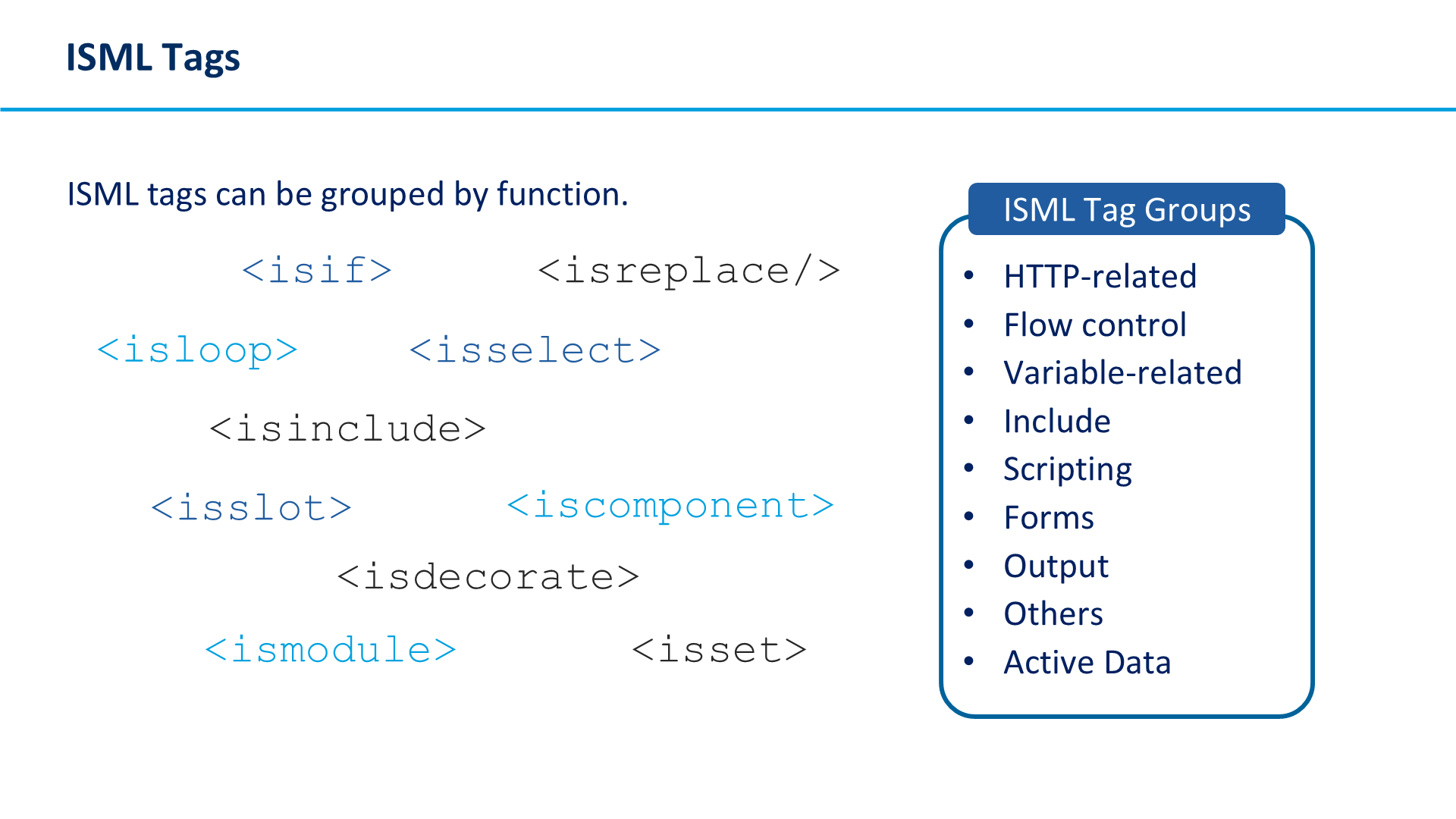ISML Tags