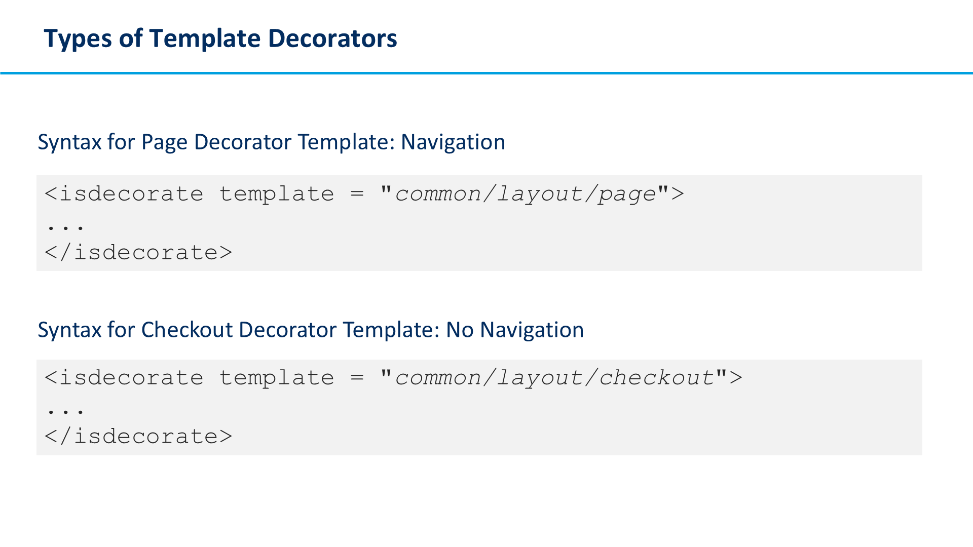 Types of Template Decorators