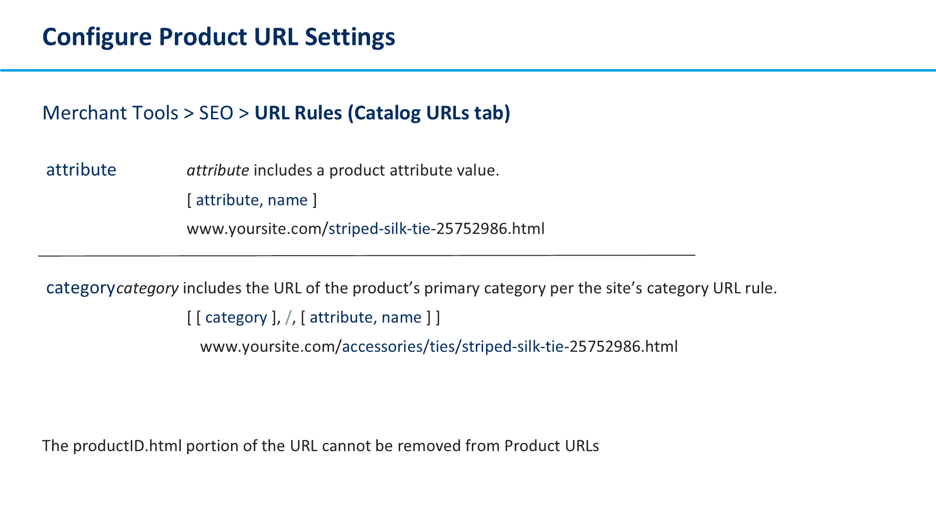 Configure Product URL Settings