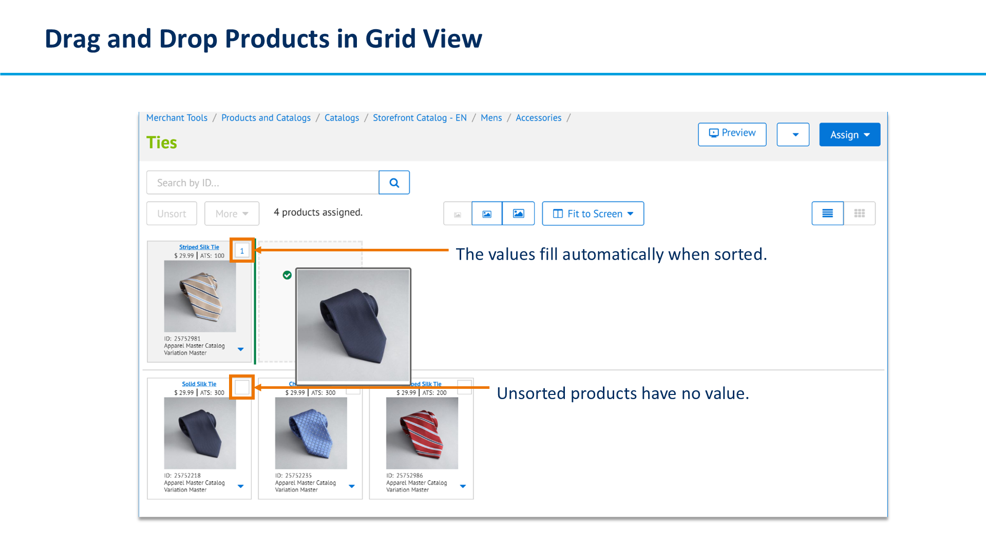 Drag and Drop Products in Grid View