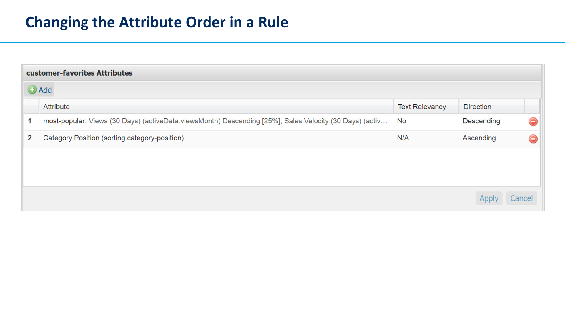Changing the Attribute Order in a Rule
