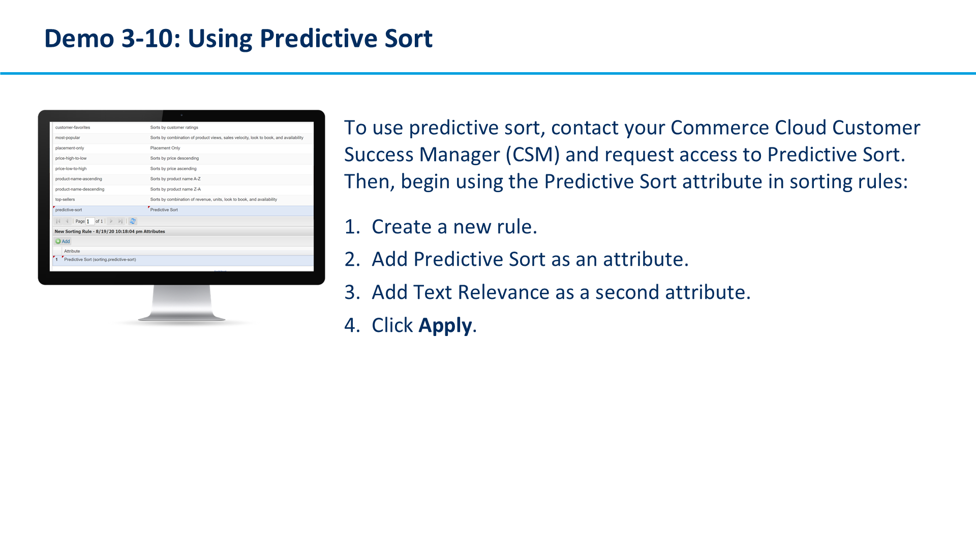Demo 3-10: Using Predictive Sort