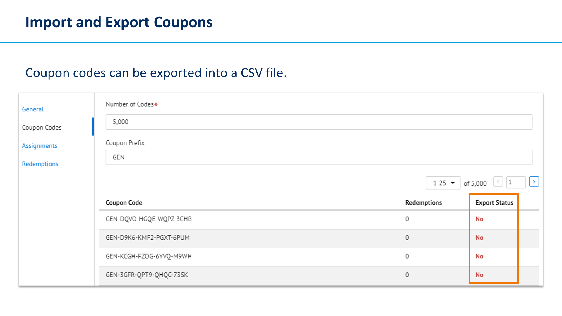 Import and Export Coupons