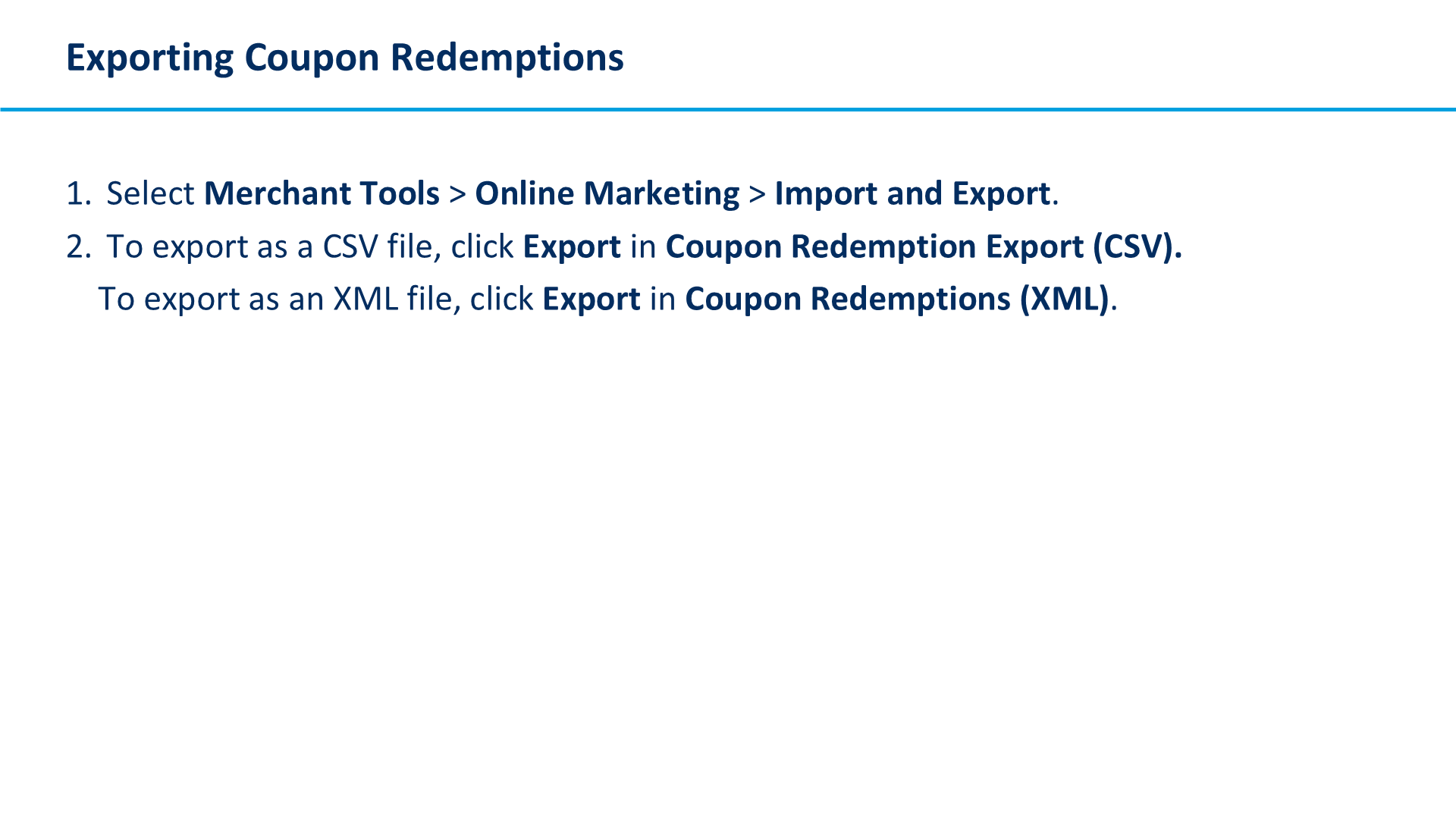 Exporting Coupon Redemptions