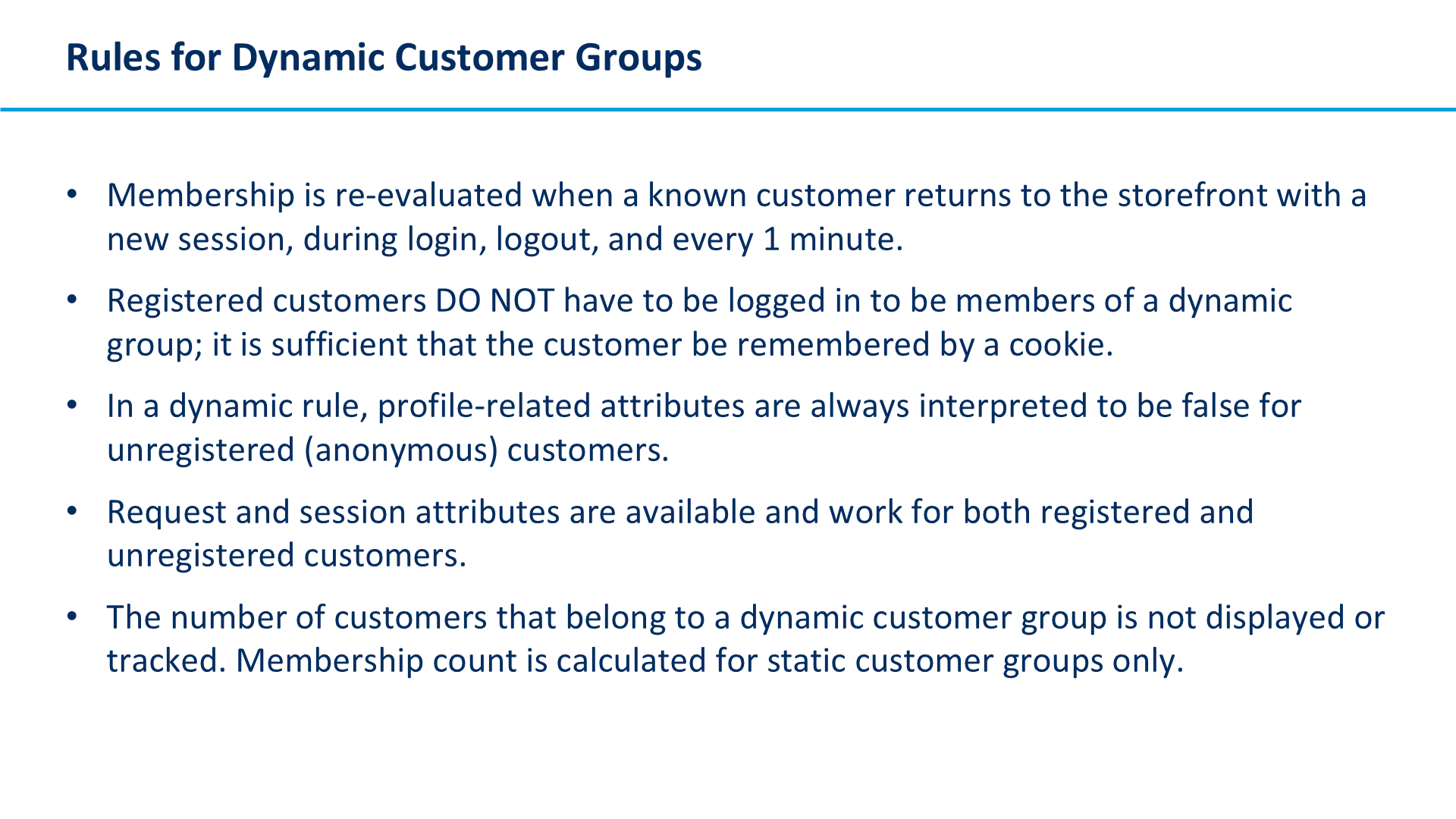Rules for Dynamic Customer Groups