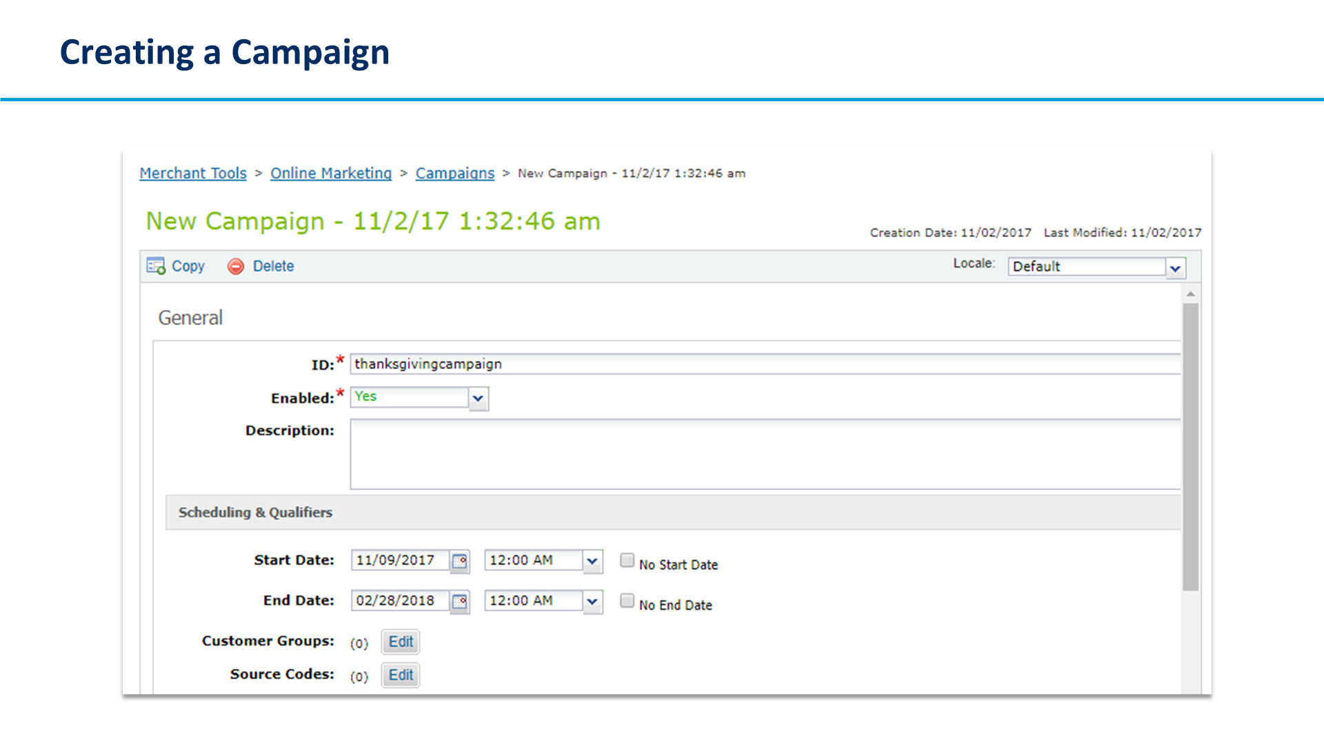 Creating a Campaign