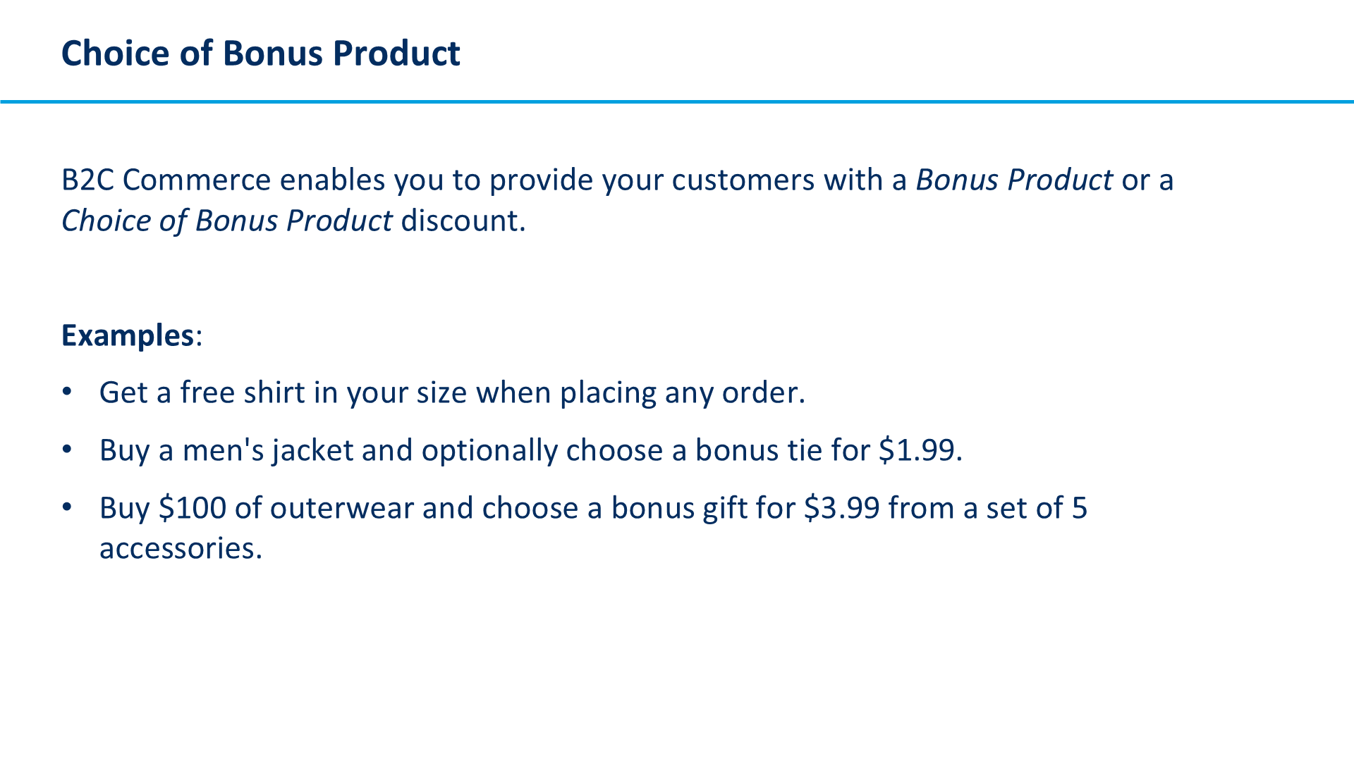 Choice of Bonus Product