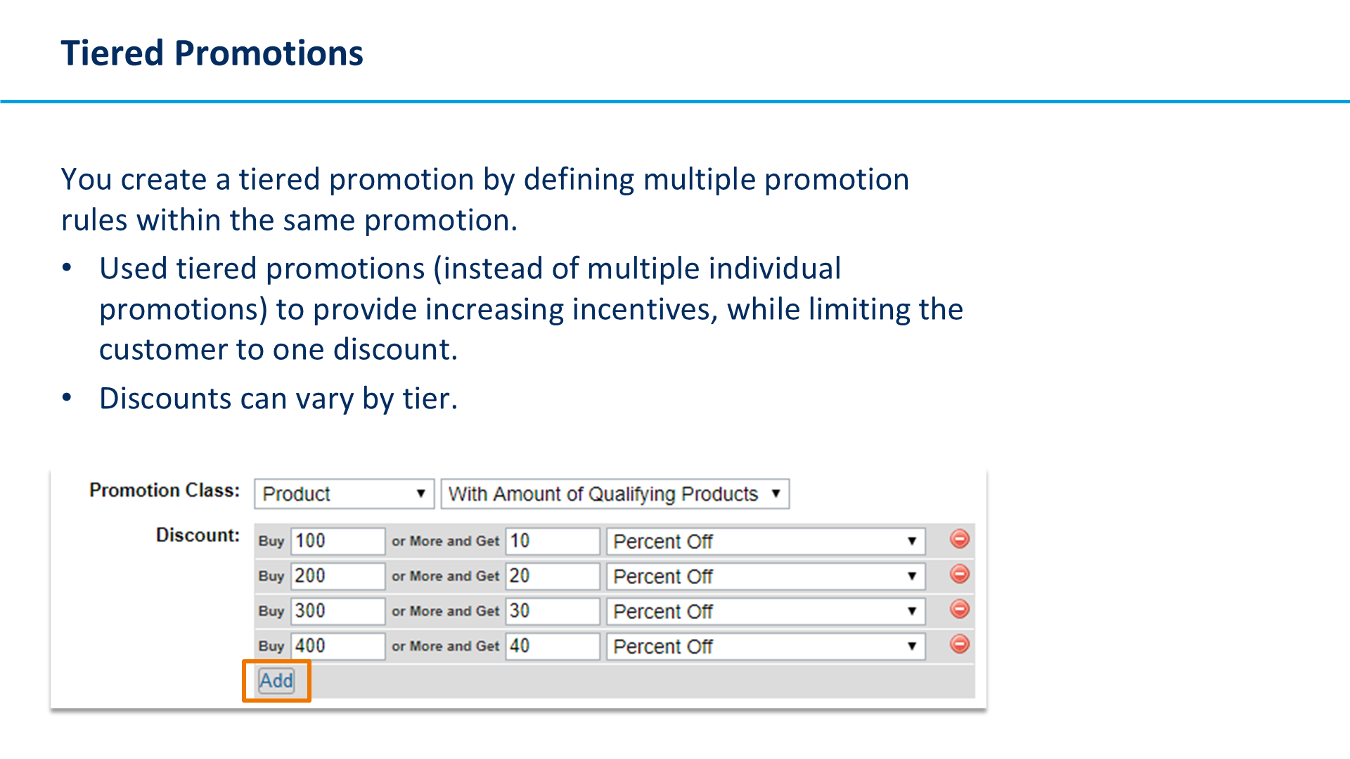 Tiered Promotions