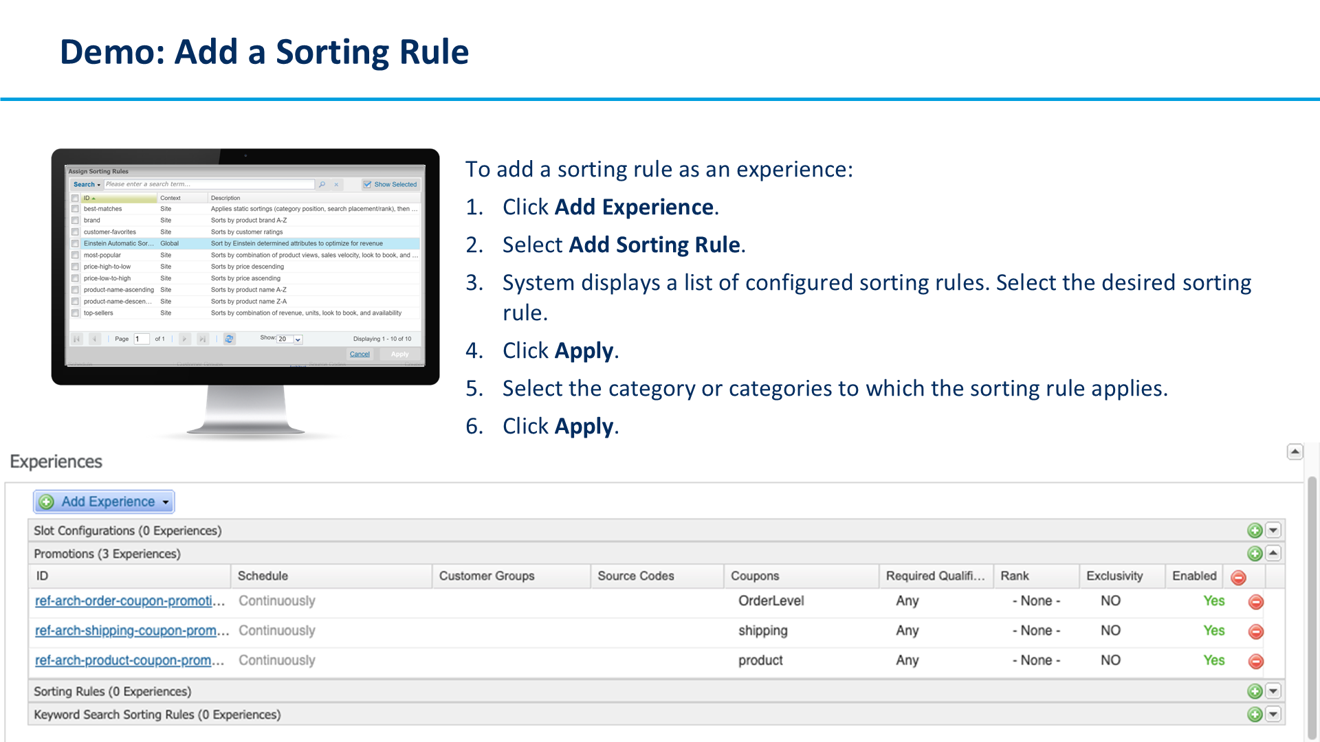 Demo: Add a Sorting Rule