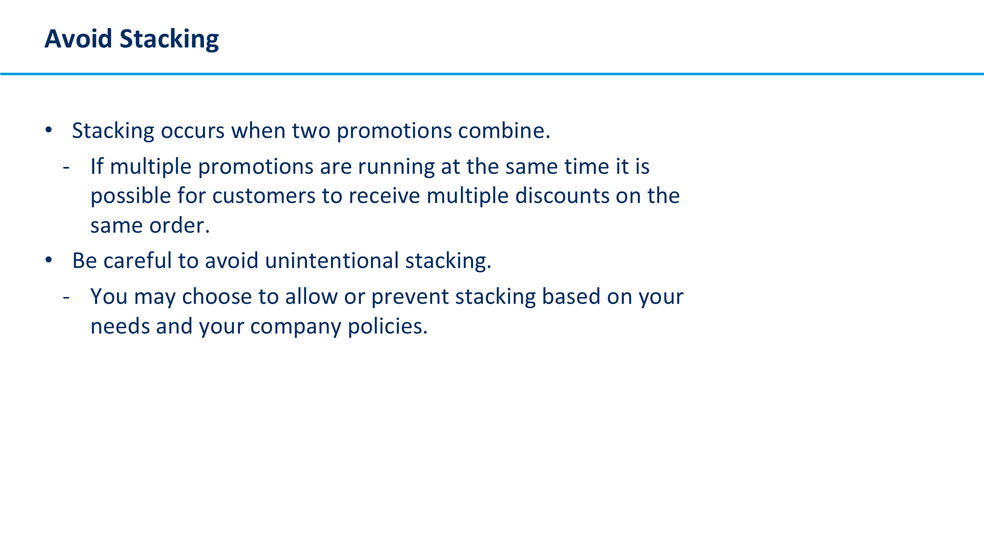 Avoid Stacking