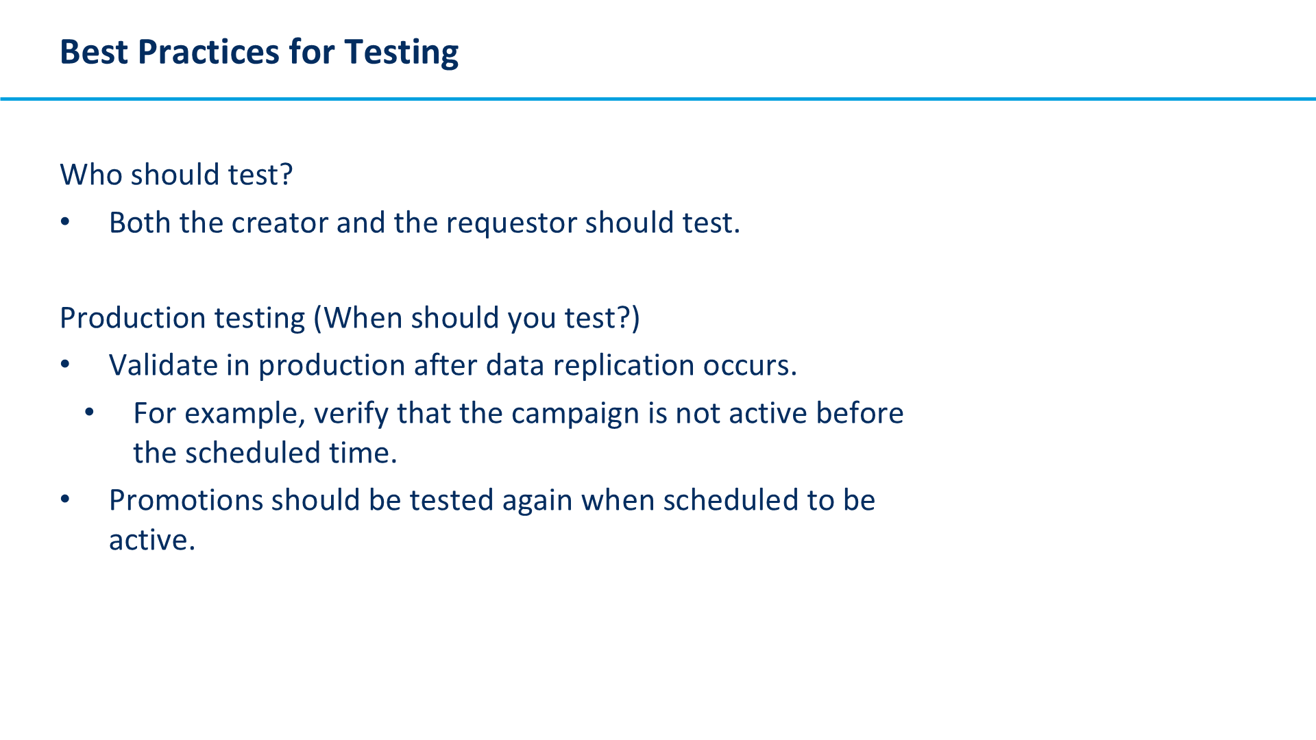 Best Practices for Testing