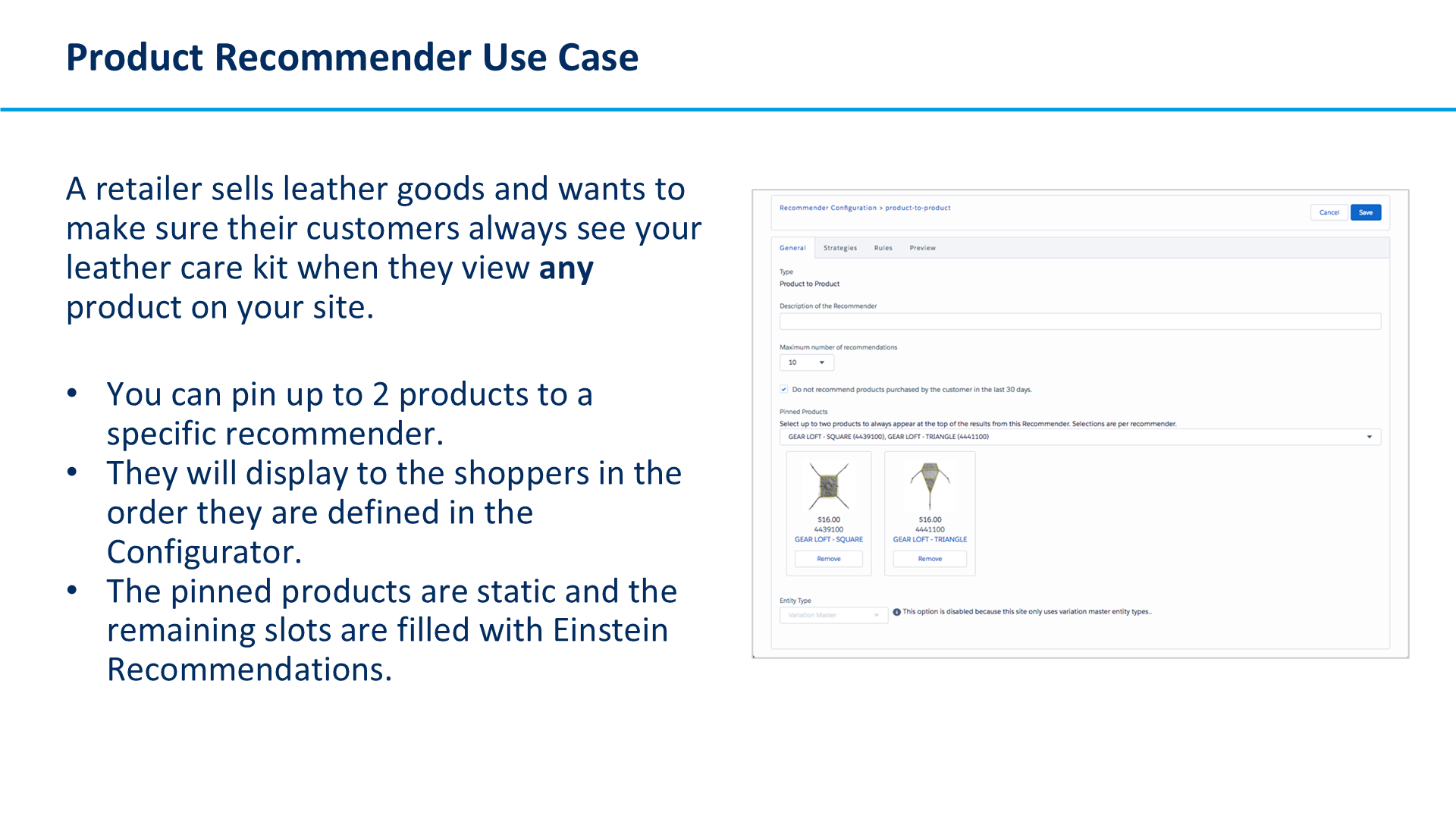 Product Recommender Use Case