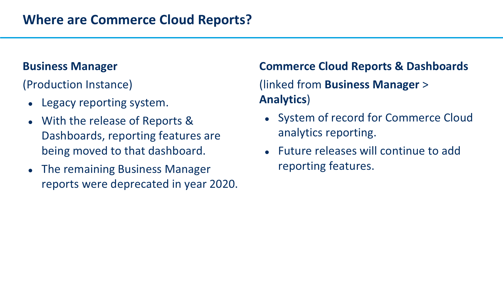 Where are Commerce Cloud Reports?