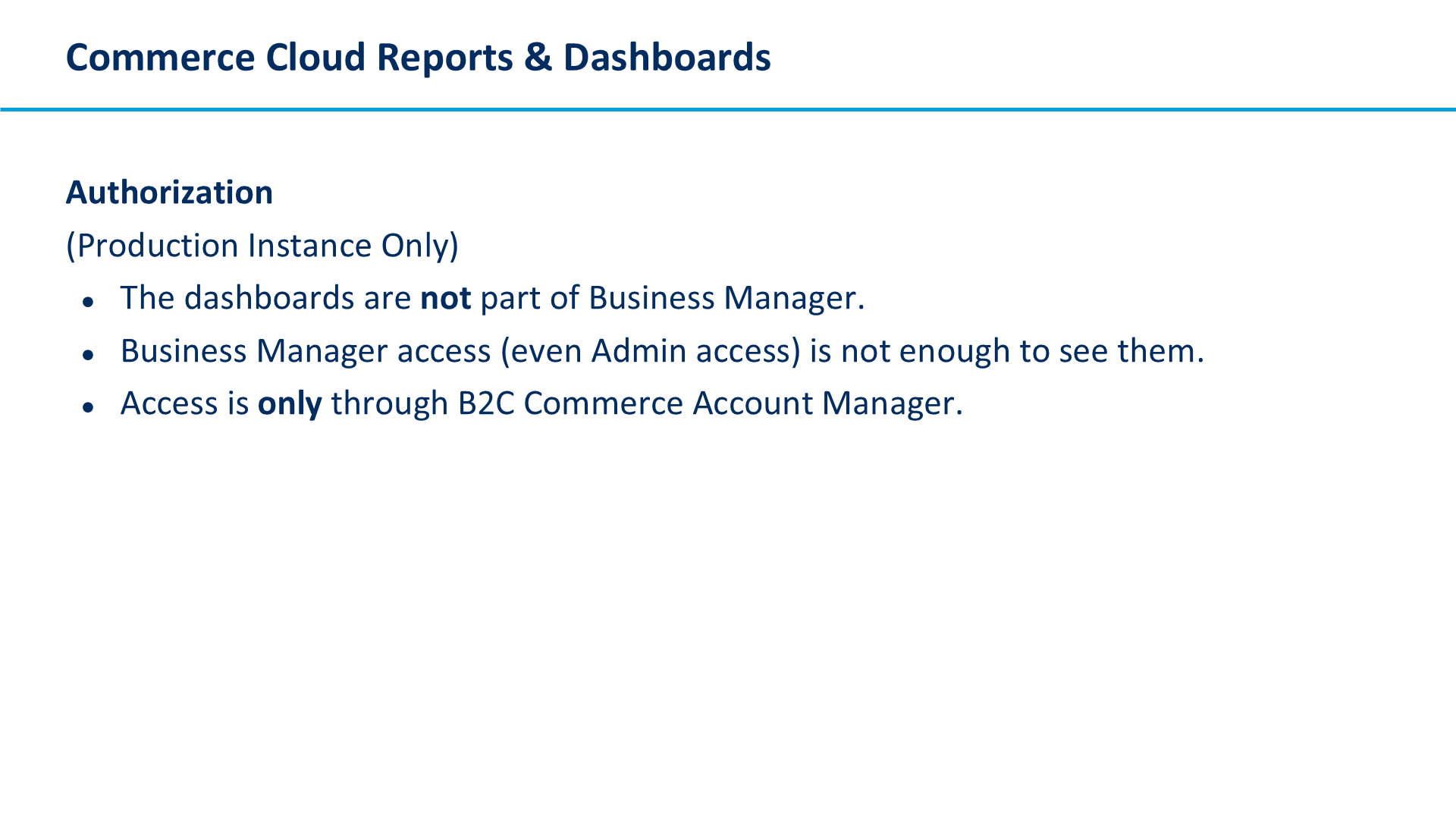 Commerce Cloud Reports & Dashboards