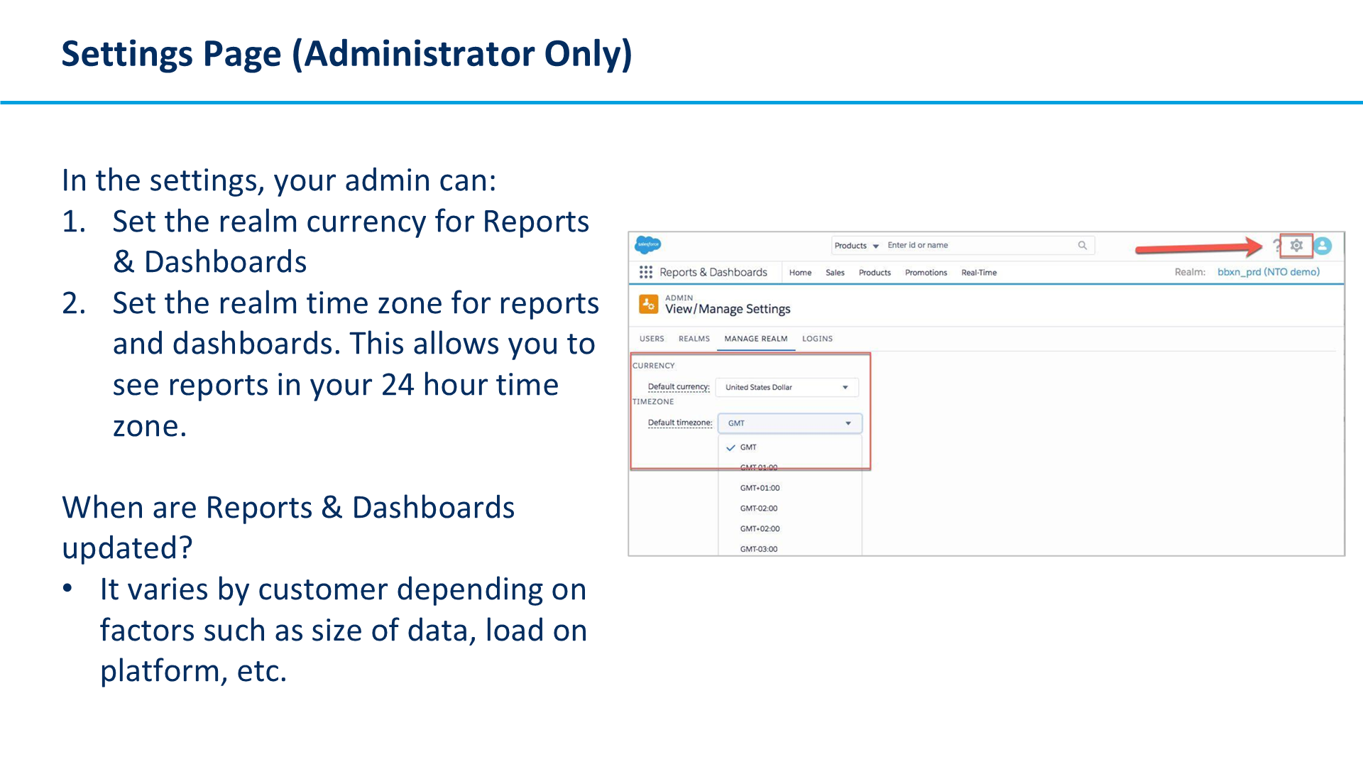 Settings Page (Administrator Only)