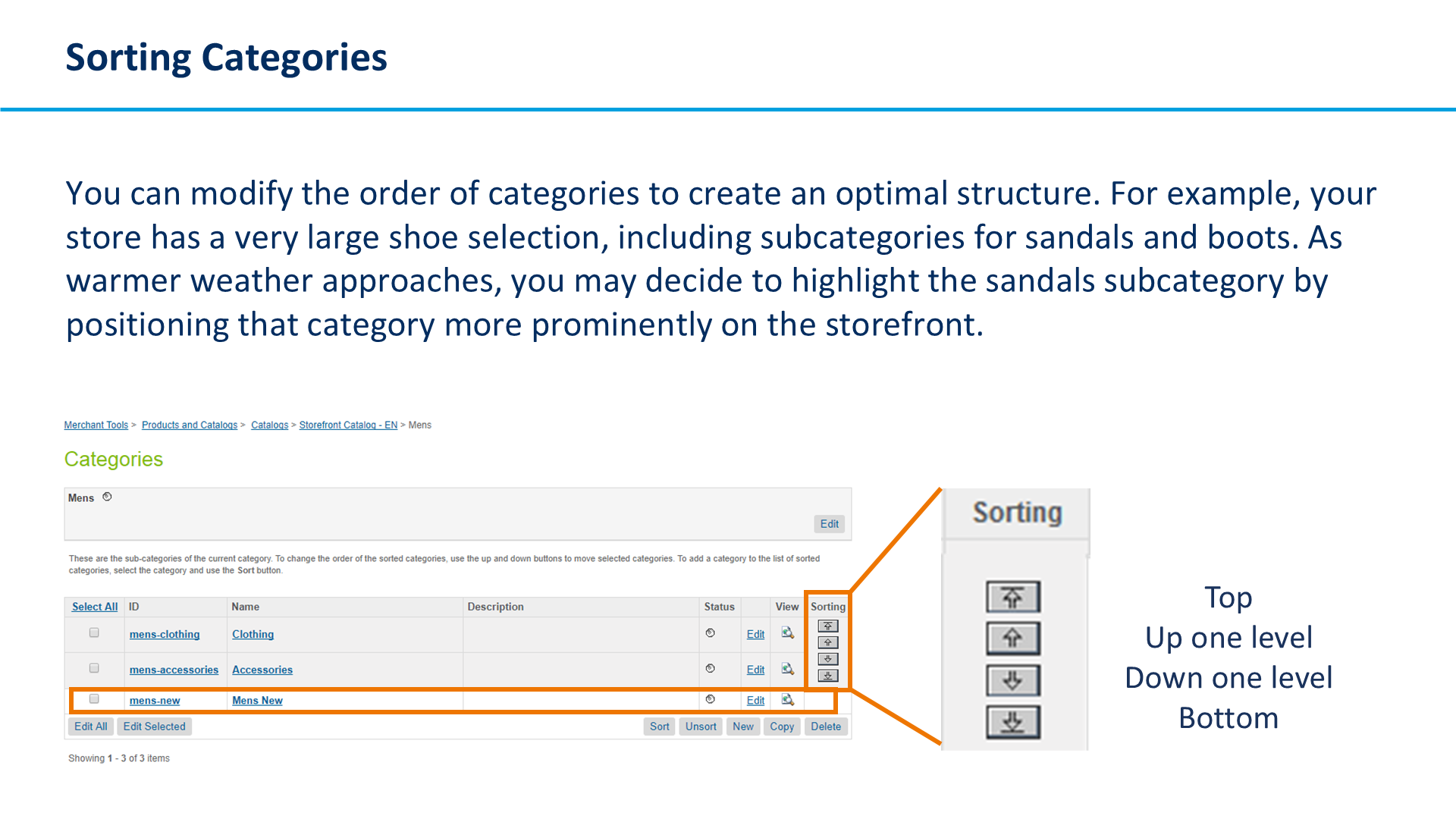Sorting Categories