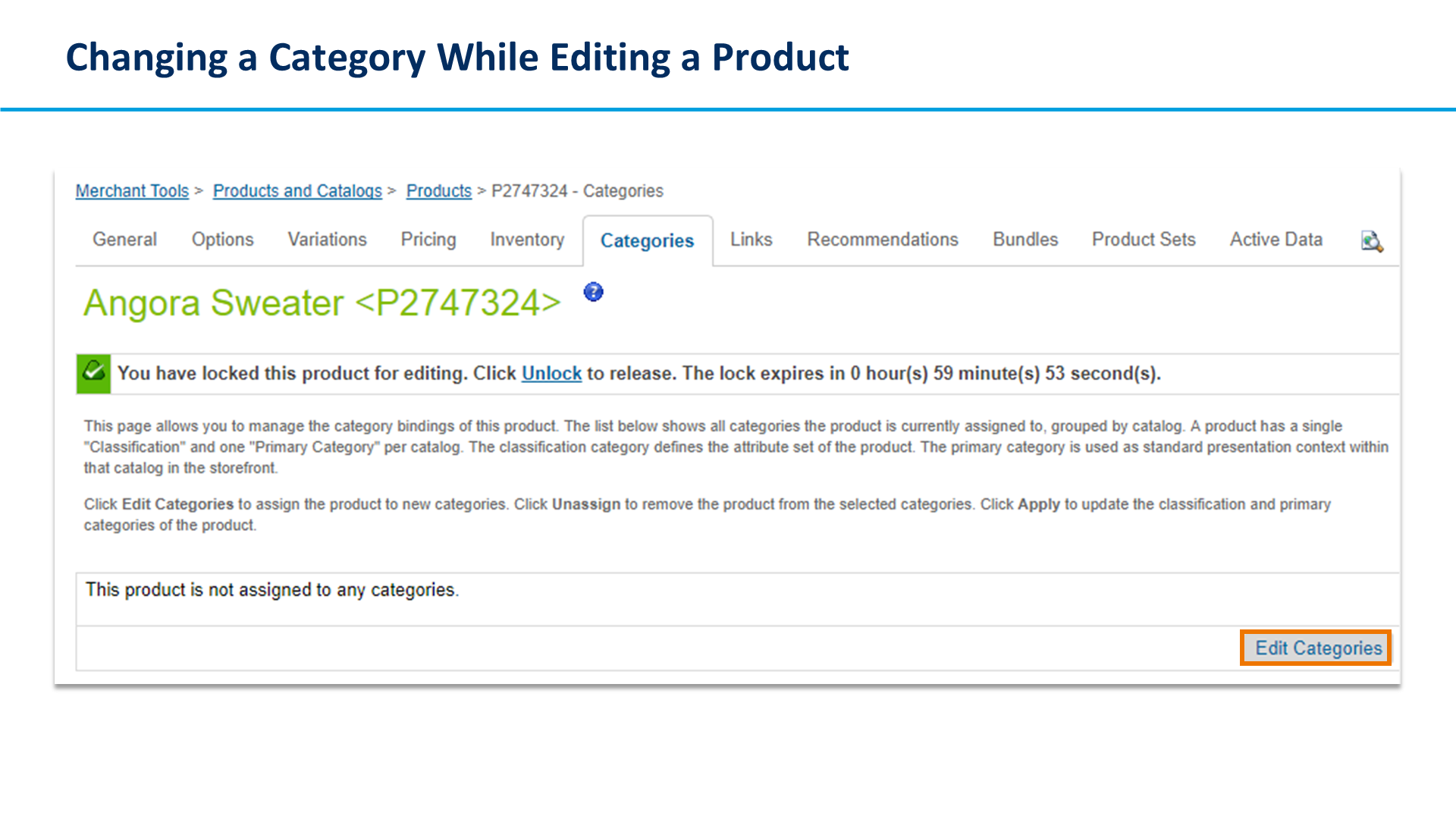 Changing a Category While Editing a Product