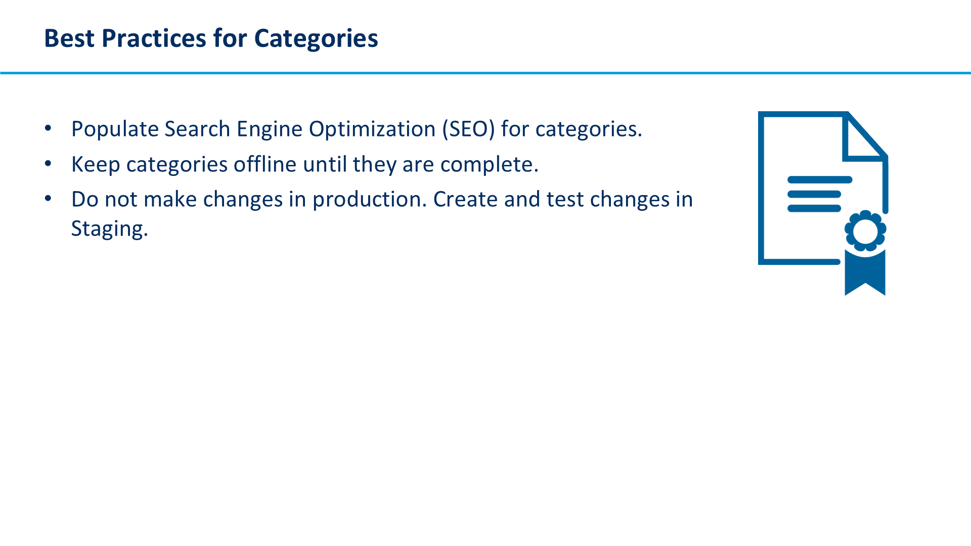 Best Practices for Categories