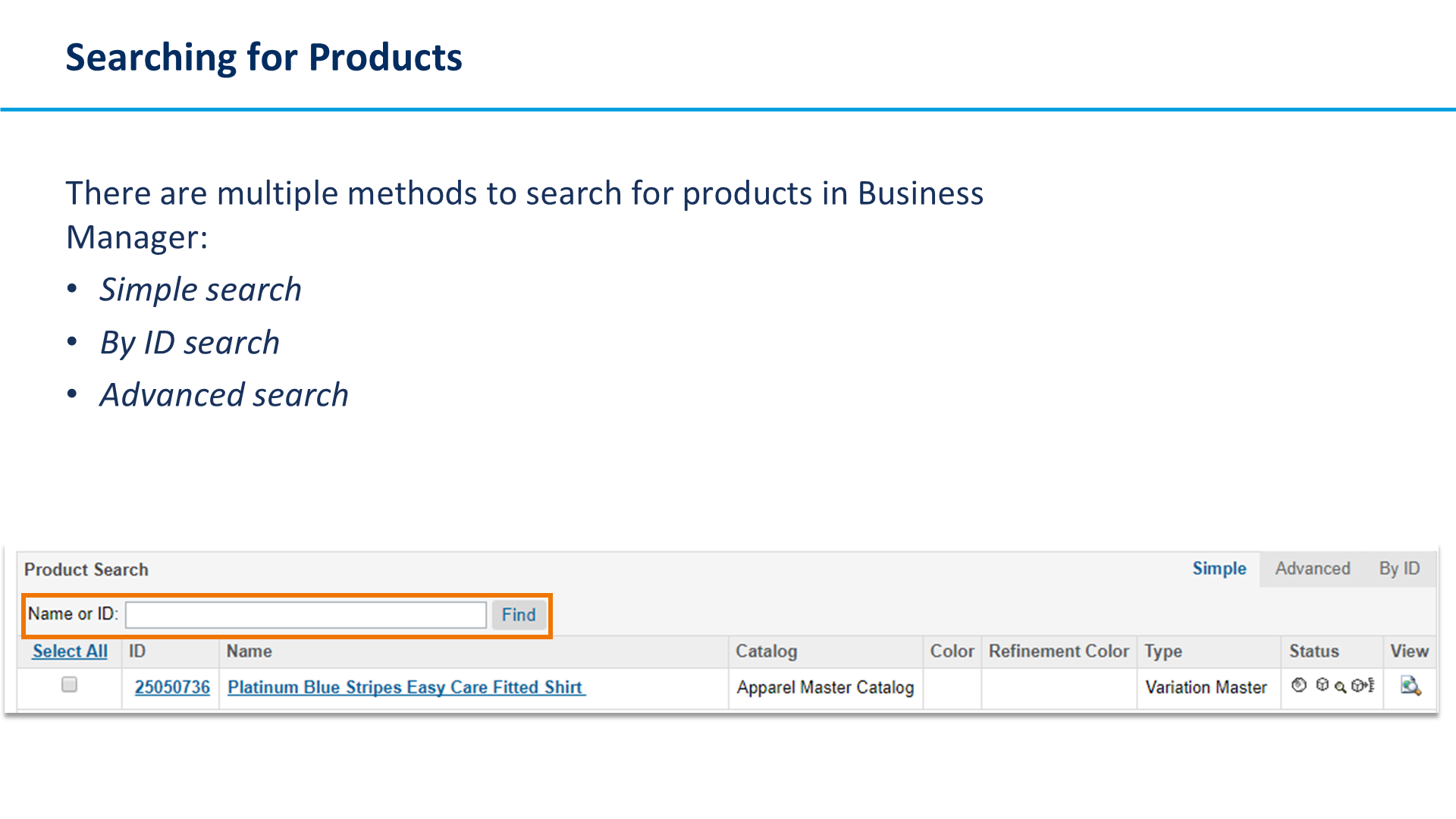 Searching for Products