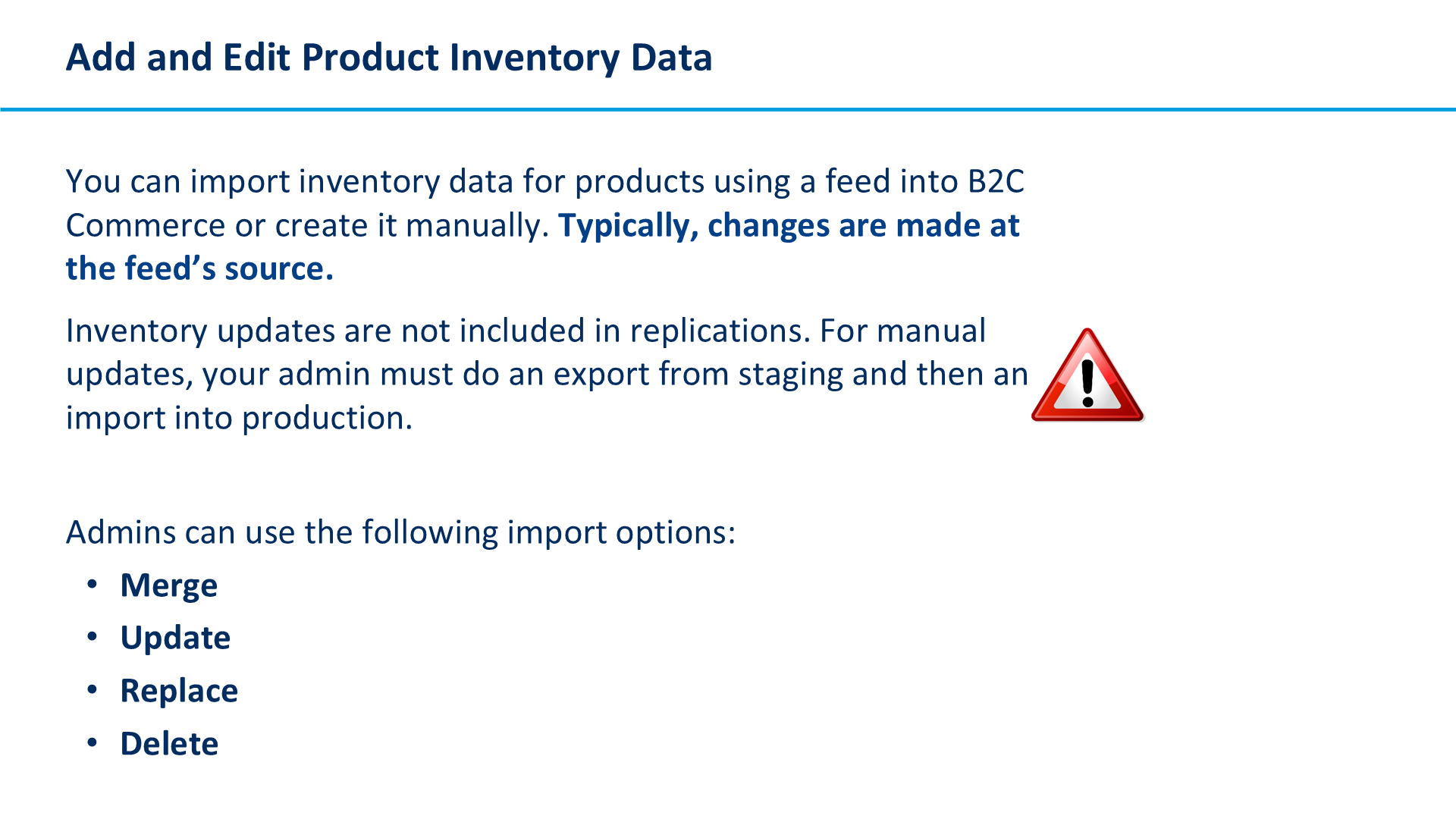Add and Edit Product Inventory Data