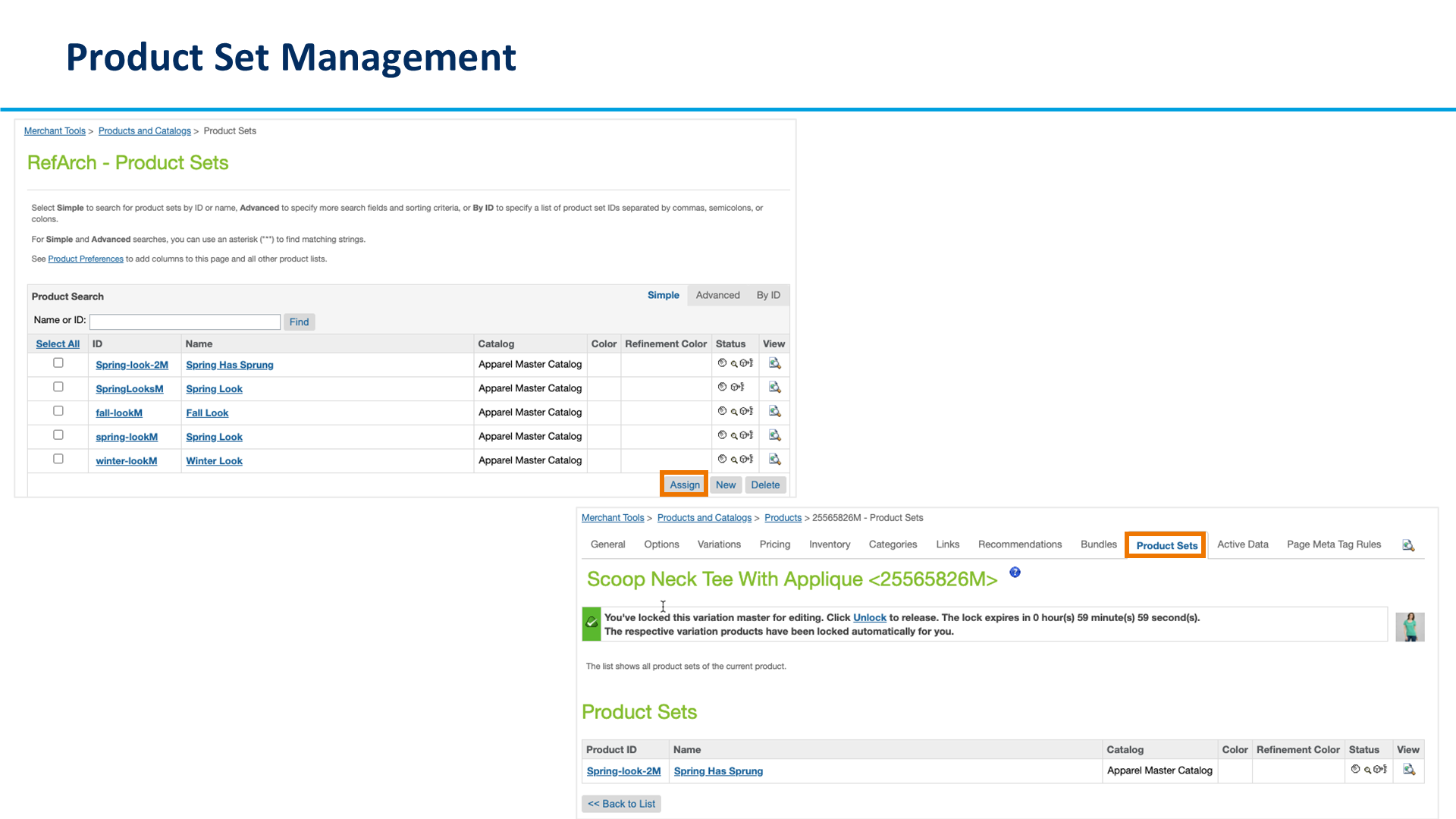 Product Set Management